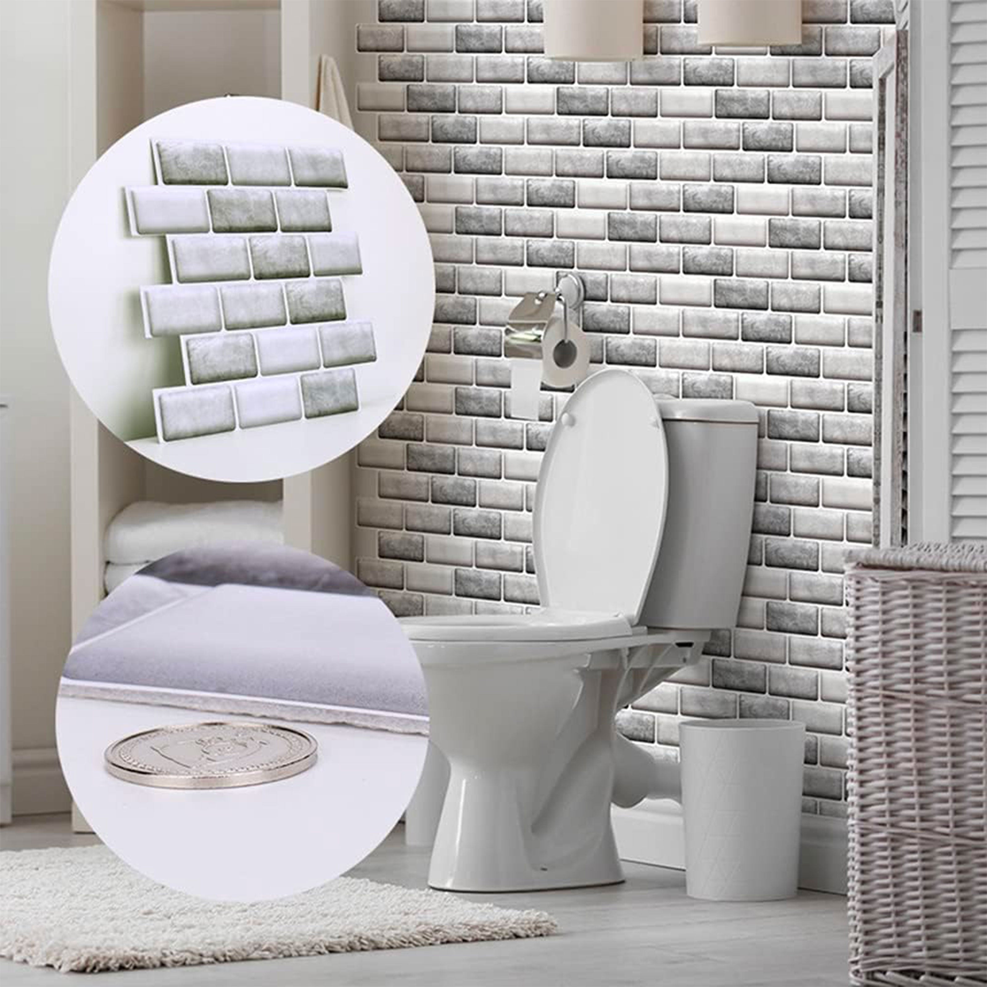 pacco da 4 Pannelli 3D Autoadesivi in PVC 30X30cm vari decori ultrarealistici ideali per bagni e cucine - Eternal Parquet