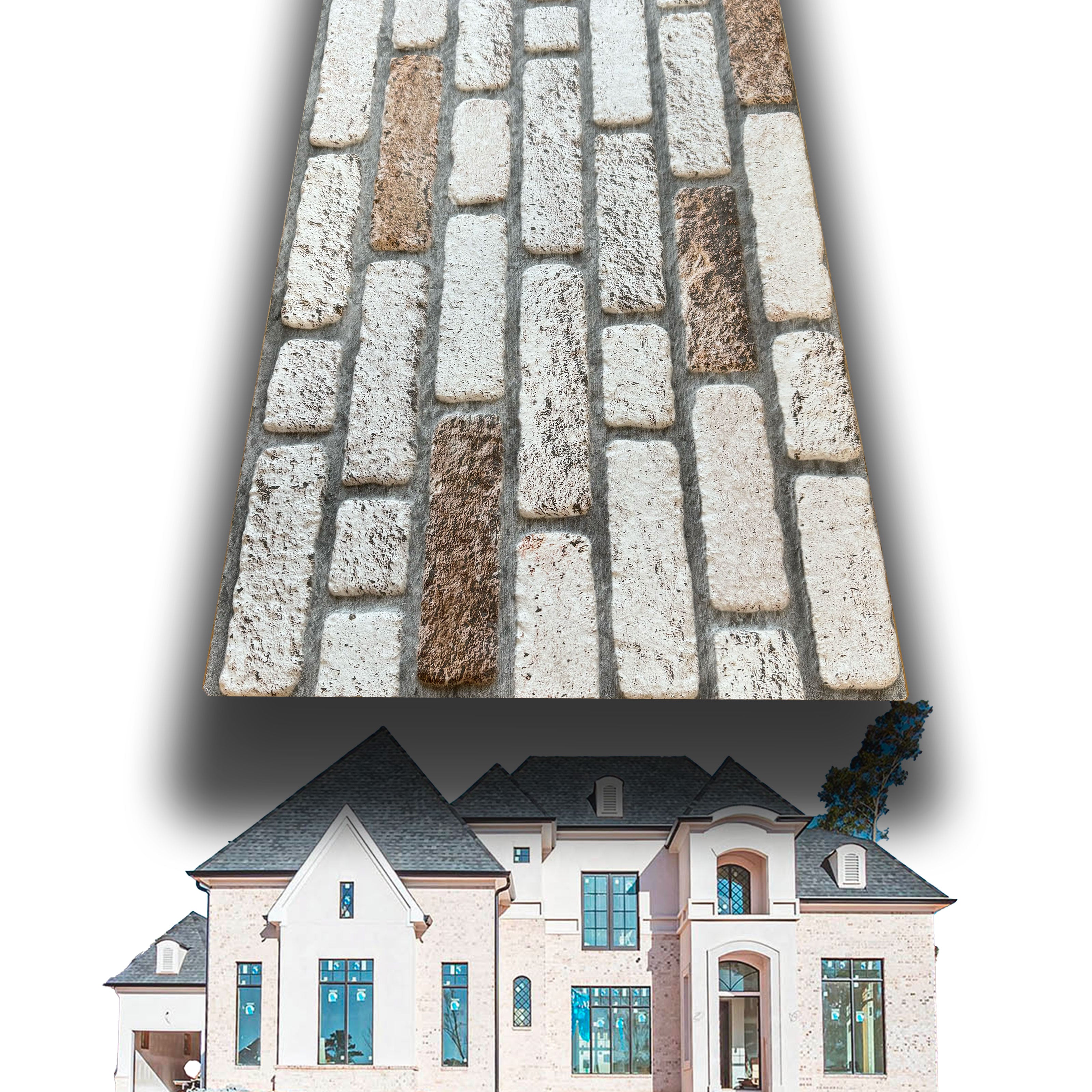 CAPPOTTO esterno - interno isolante in STYROFOAM 3D da 2cm con sabbiatura e malta mattoni bianchi misti - Eternal Parquet