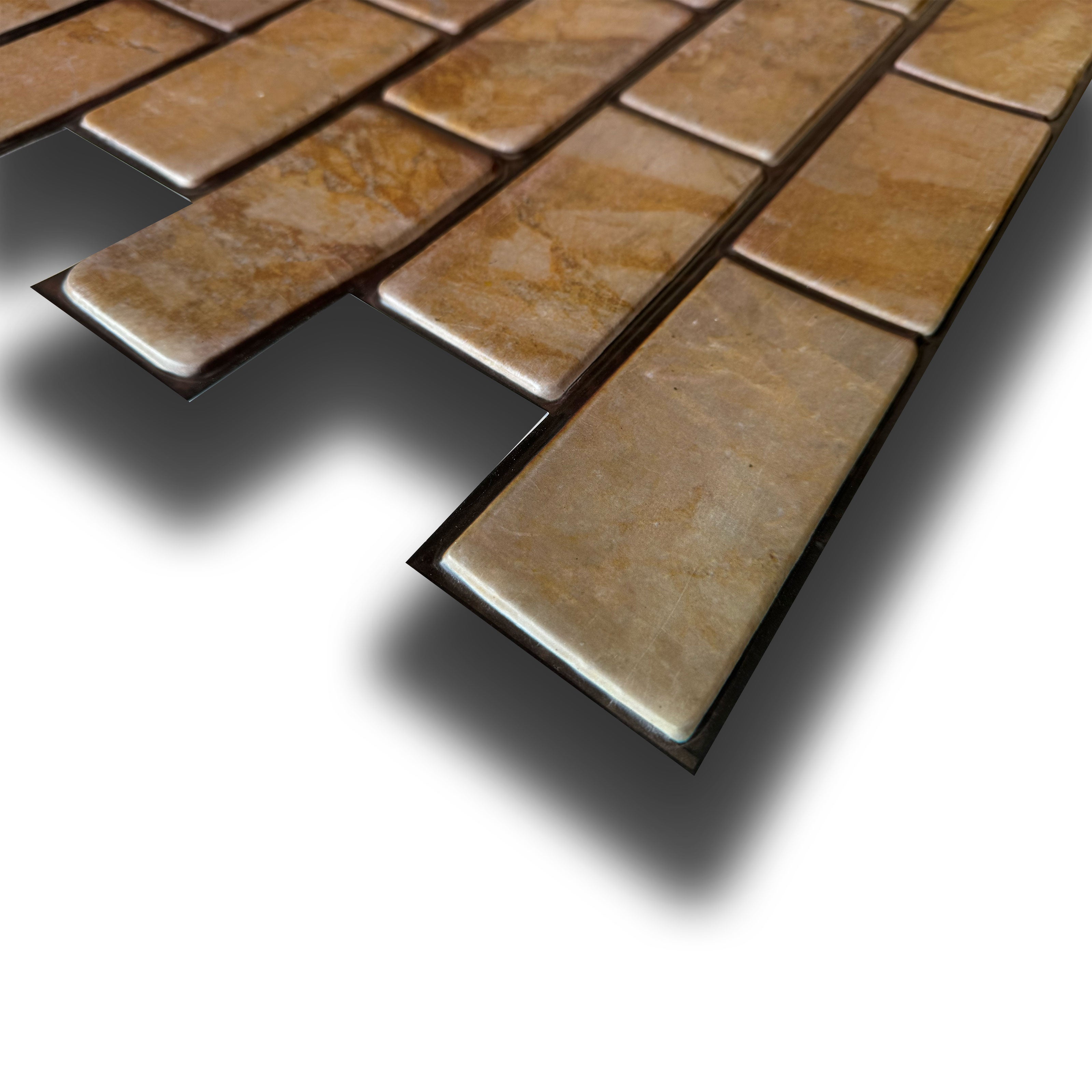 Pannelli 3D Rivestimento a parete in PVC effetto MATTONI TERRA 96x48cm Realistici, isolanti, idrorepellenti. - Eternal Parquet