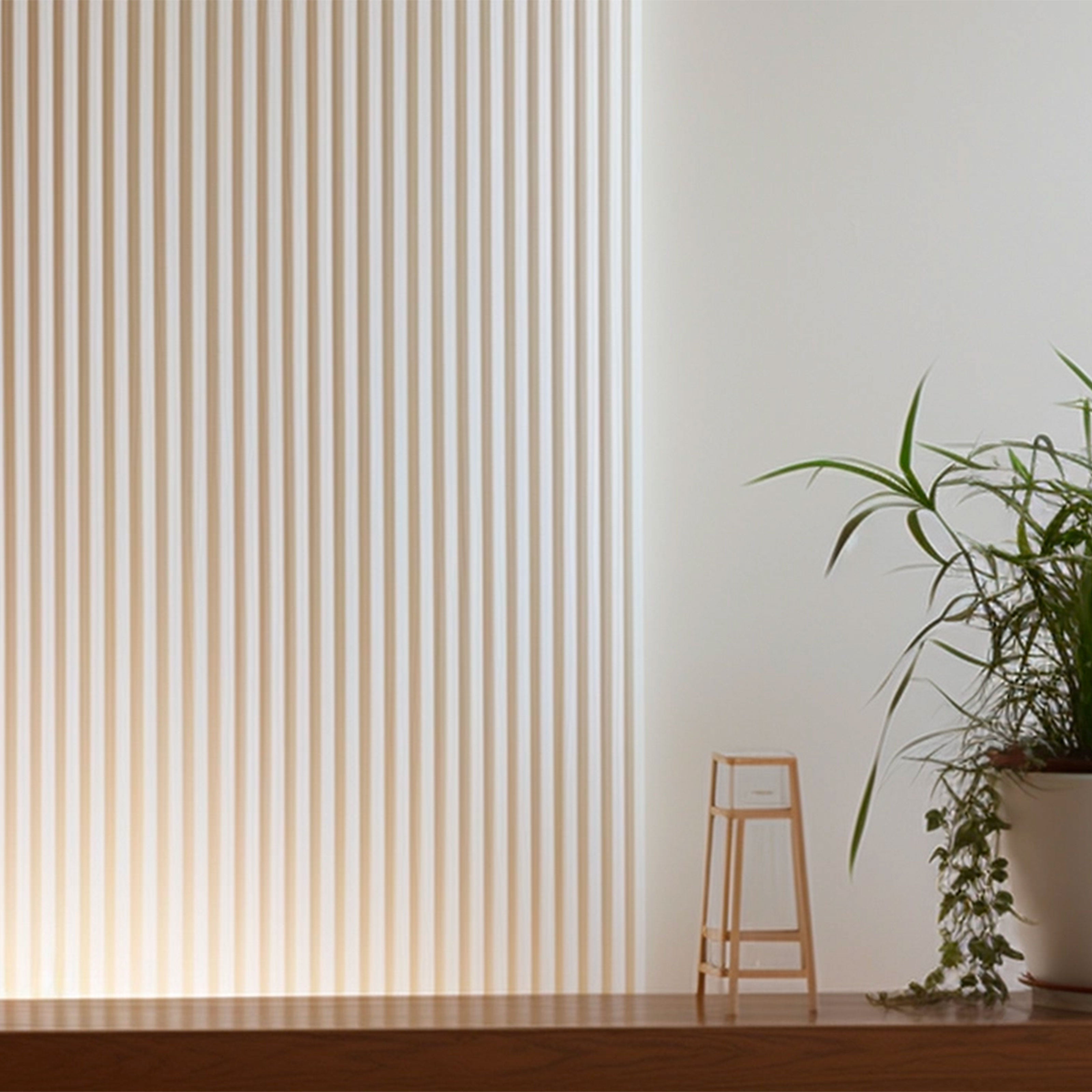 pacco da 1,12mq (4 aste 11x100x2800mm) di Rivestimento Parete lamelli millerighe in legno " MASSELLO LACCATO BIANCO " Eternal Parquet