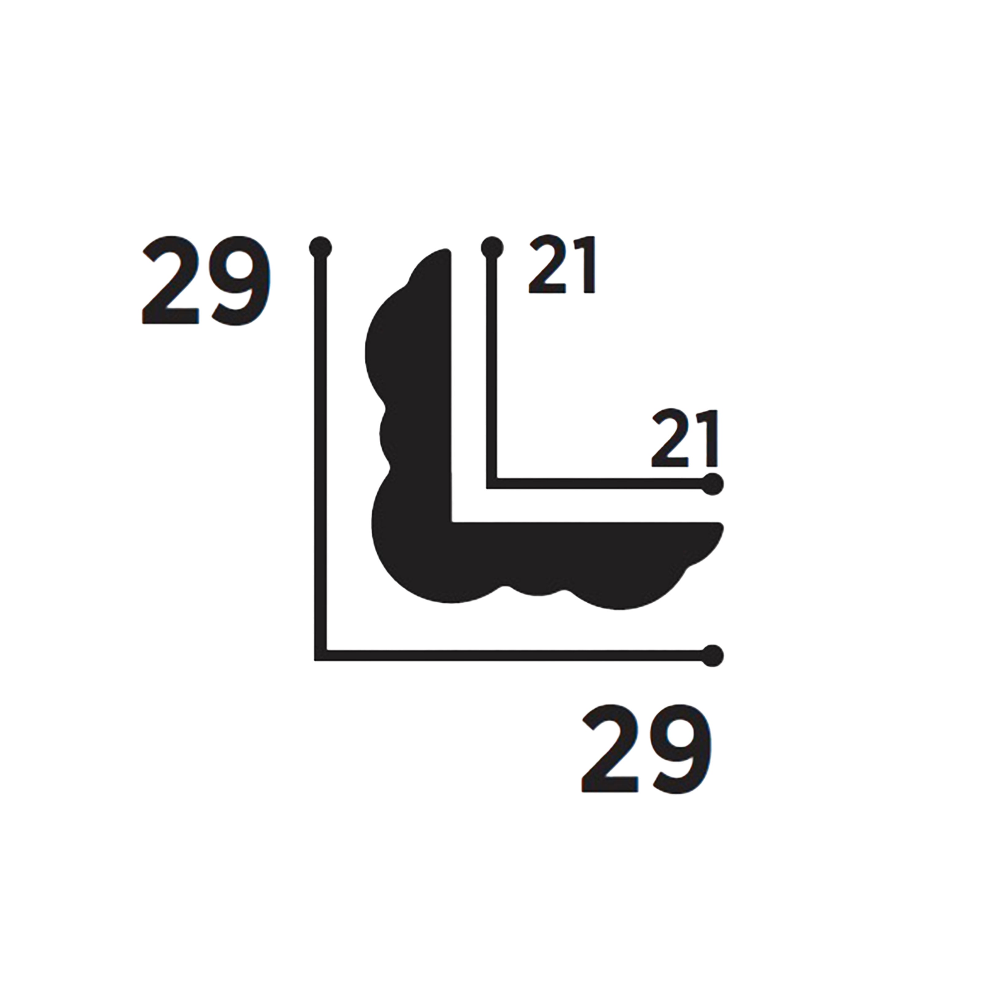 Pacco da 5 barre (12ml) di Profilo Angolare DUCALE in POLIMERI FeelingWood-HD 29x29mm - BIANCO - Eternal Parquet