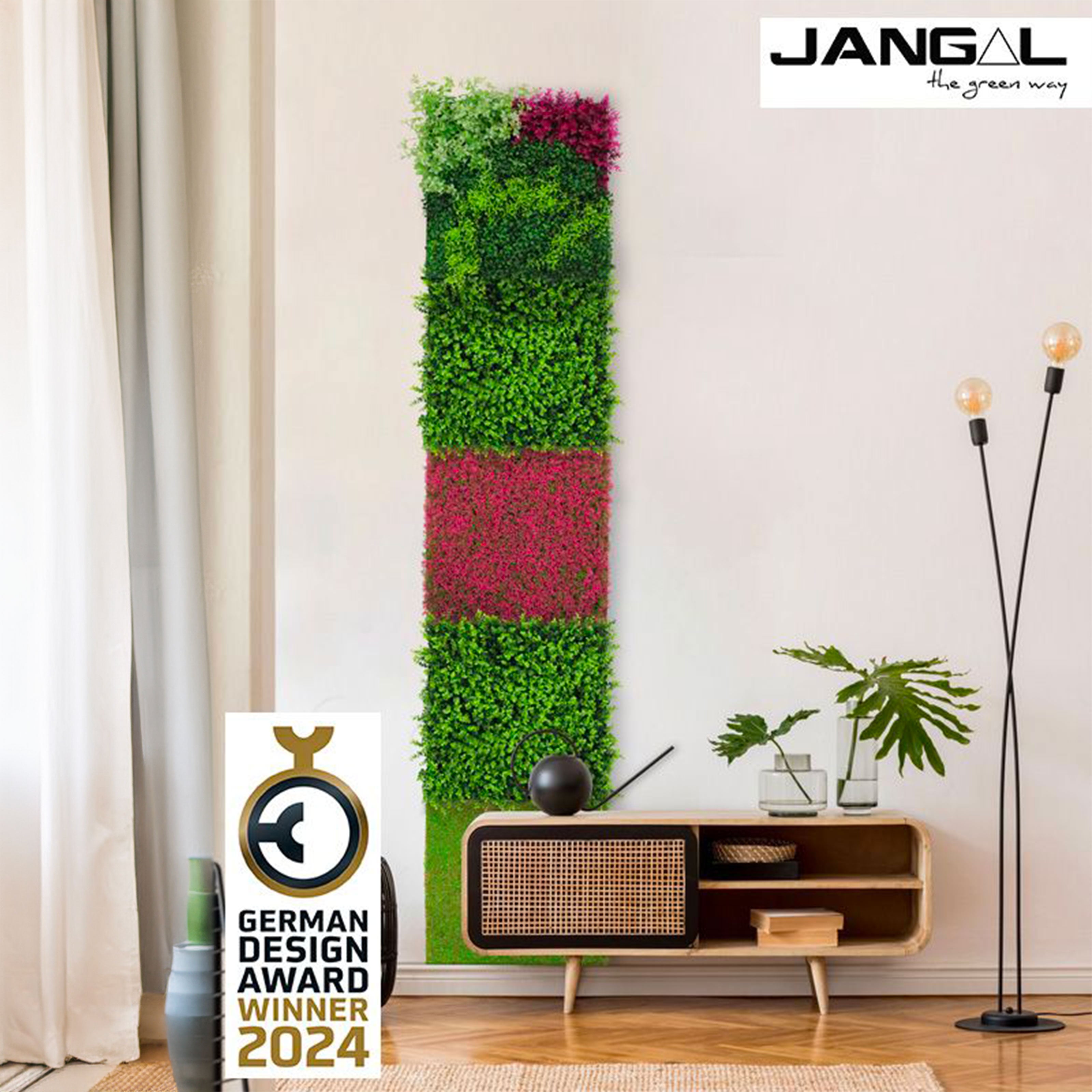 JANGAL Pannelli acustici Modulabili in FLORA sintetica ULTRAREALISTICA 52x52cm mod. MIXED BUXUS - Eternal Parquet