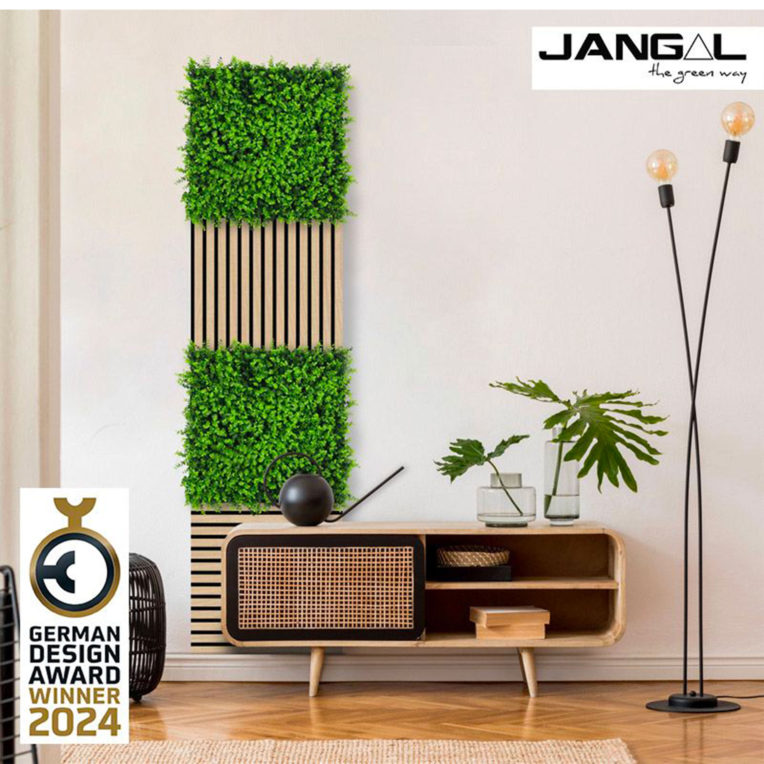 JANGAL Pannelli acustici Modulabili in FLORA sintetica ULTRAREALISTICA 52x52cm mod. MIXED BUXUS - Eternal Parquet