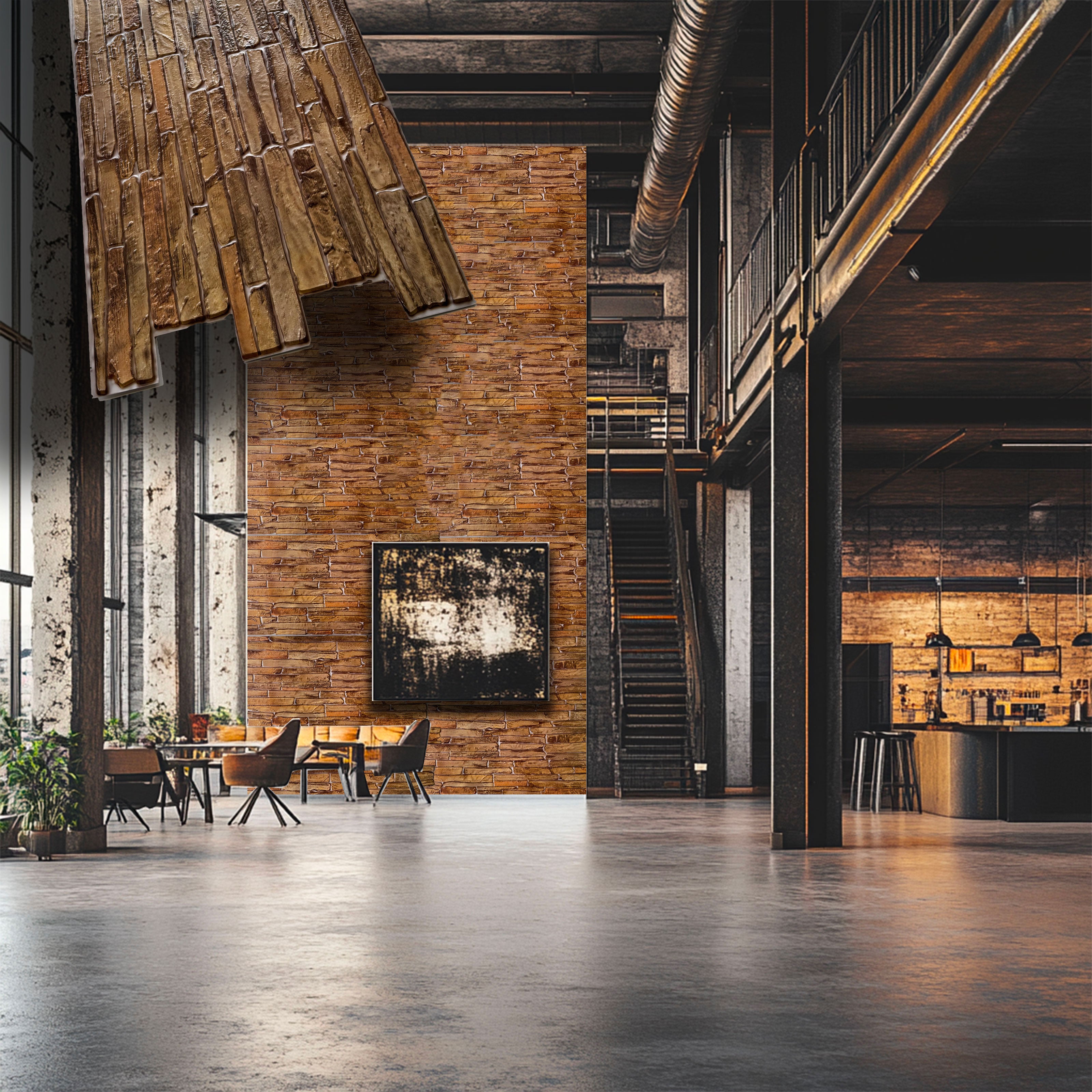 pacchi da 10 o 20 Pannelli 3D Rivestimento a parete in PVC effetto PIETRA BROWN 96x48cm Realistici, isolanti - Eternal Parquet