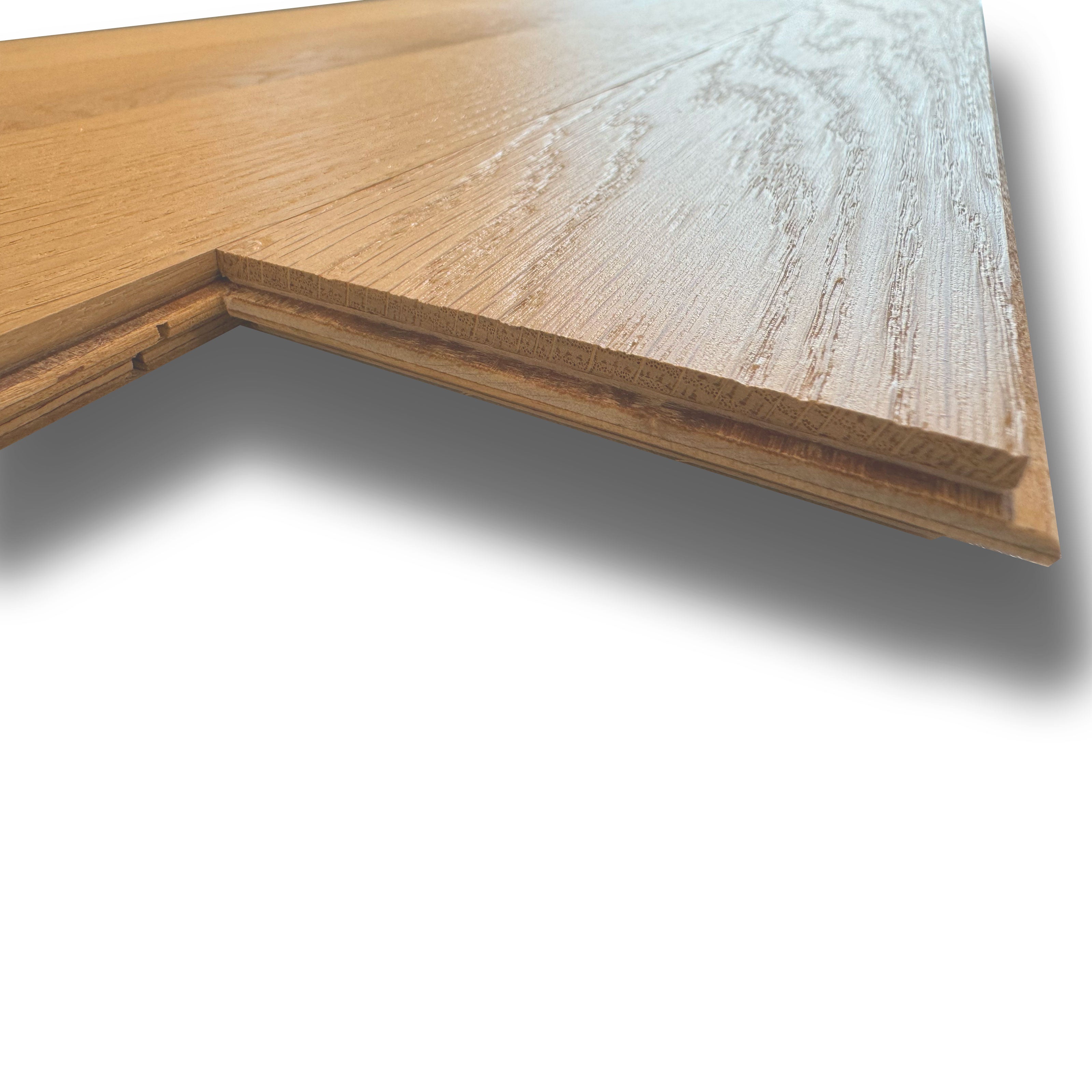 €19,90mq * STOCK GARBELOTTO * Lotto da 11mq di LISTONE Rovere verniciato effetto NATURALE spazz. 10x140x1220 prima scelta - Eternal Parquet