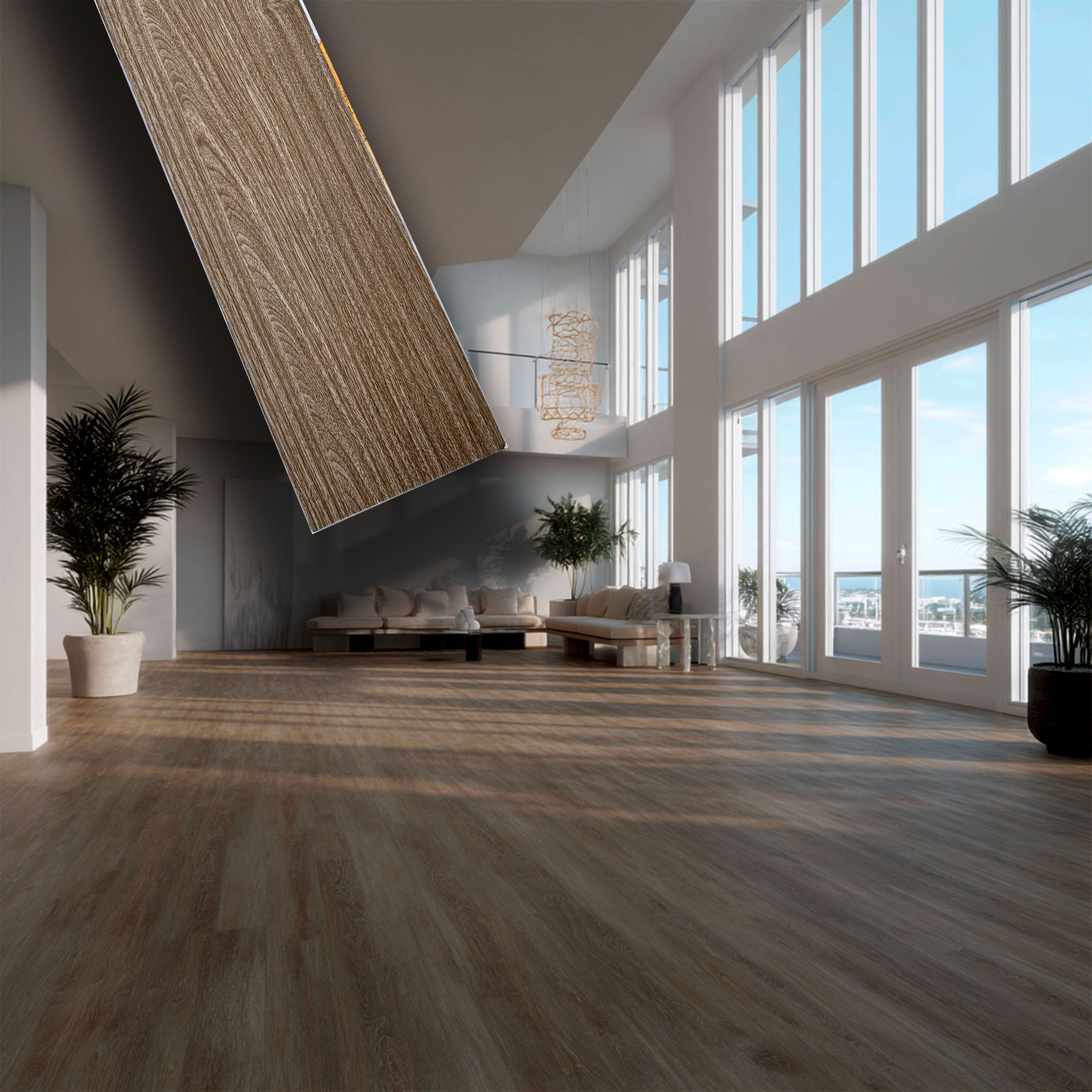 1mq di Pavimento LVT Autoadesivo ROVERE CRETA 914x152mm (2mm spessore) ignifugo, idrofobo. ETERNAL PARQUET ( - Eternal Parquet