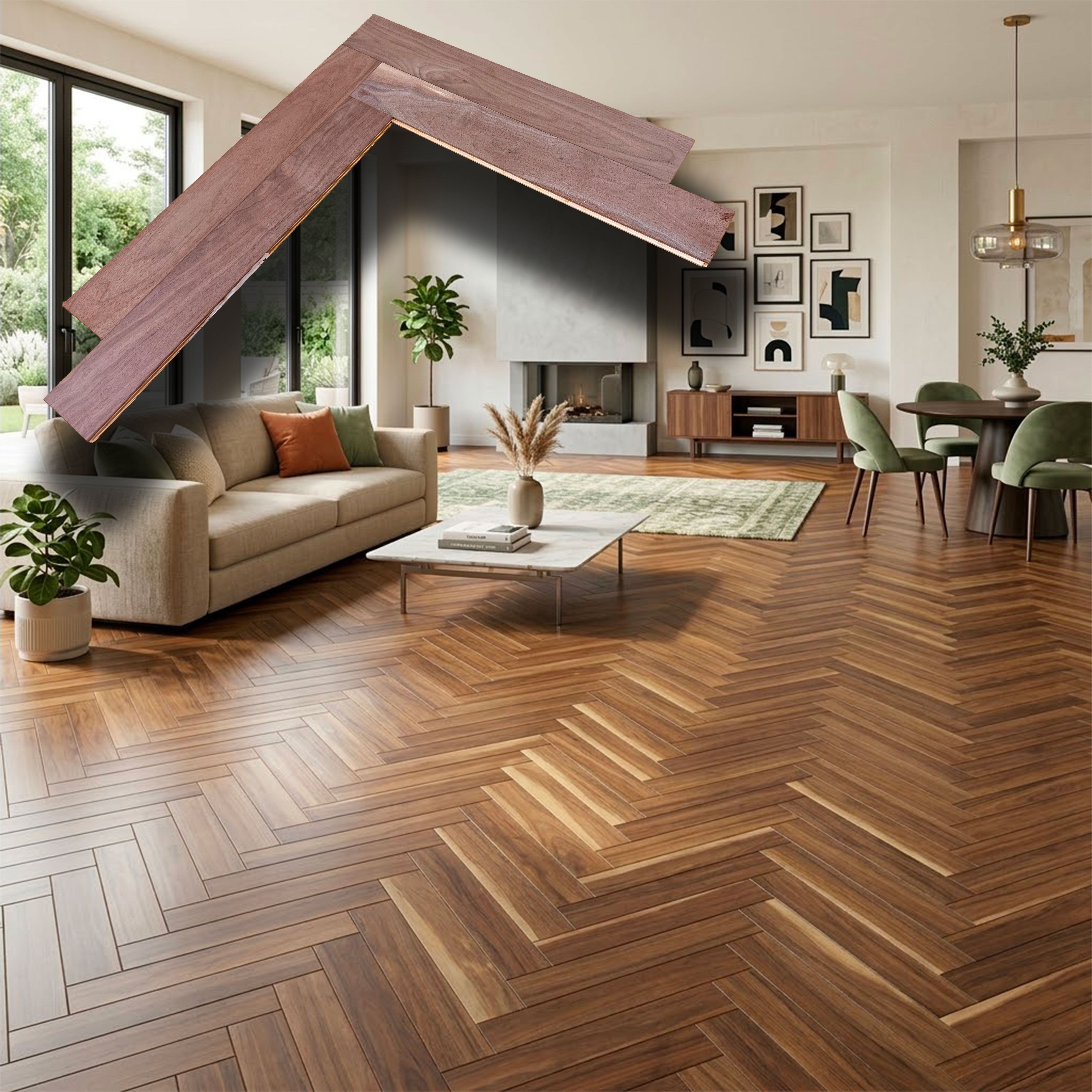 €38,99MQ *STOCK LUXURY* Lotti da 135mq Parquet NOCE AMERICANO spina italiana prelevigata 13x90x590mm (3mm nobile) - Eternal Parquet