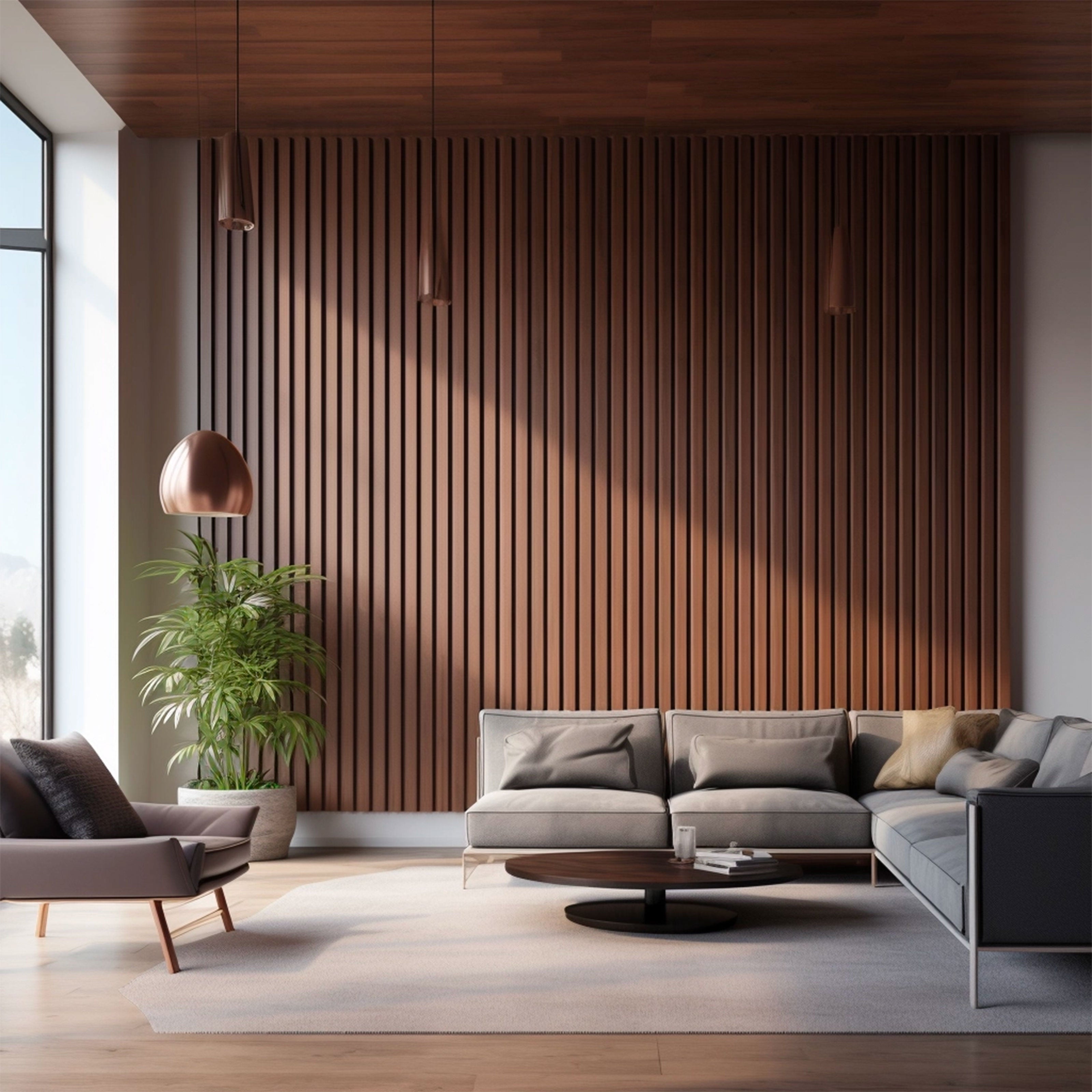 Pannello Lamelli da 1,36mq 22x526x2600mm ACUSTICO in VERO LEGNO di NOCE, ROVERE e R.THERMO - Eternal Parquet