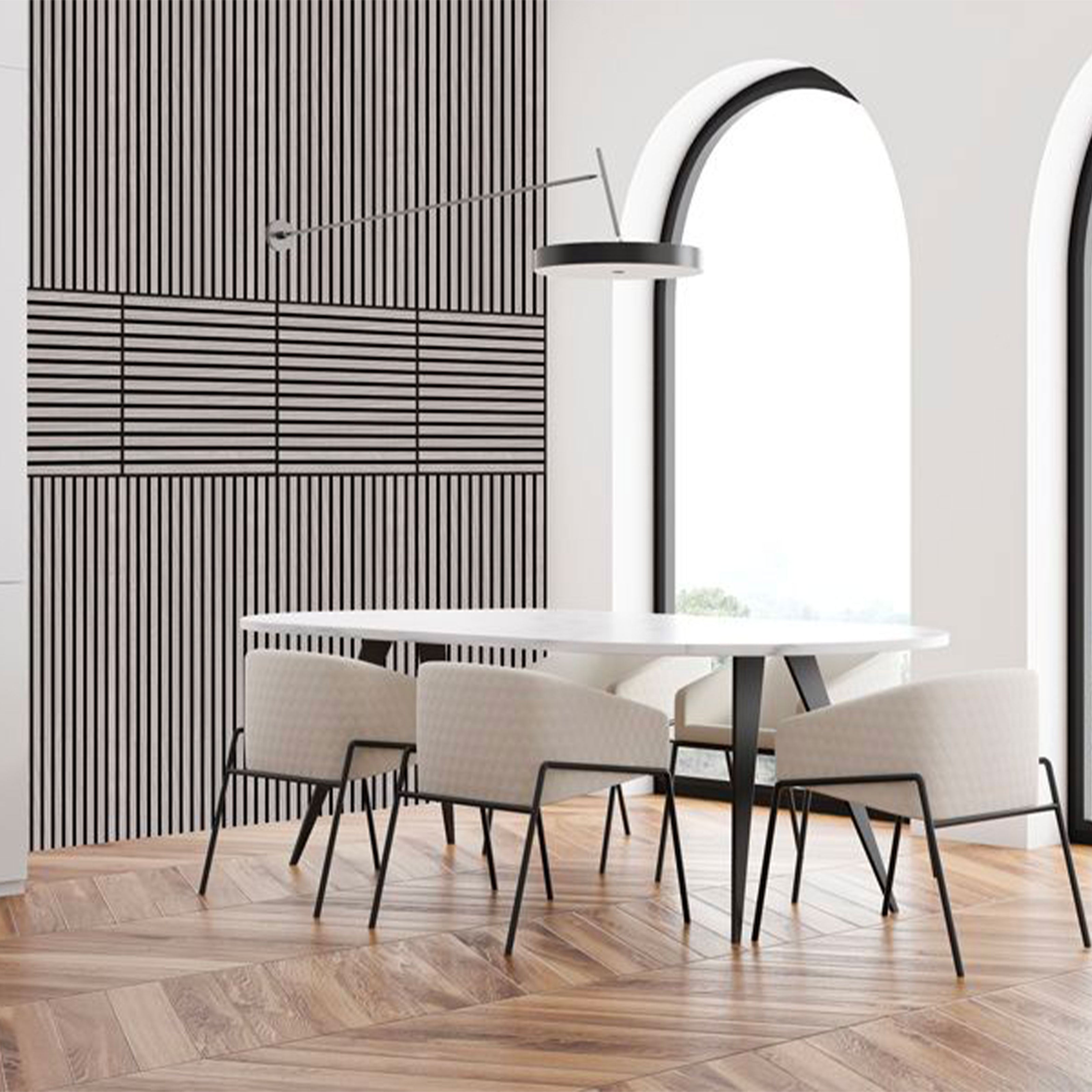 JANGAL Parete acustica a pannelli Modulabile LAMELLI 52x52cm rivestiti vero ROVERE mod. OULANKA OAK - Eternal Parquet