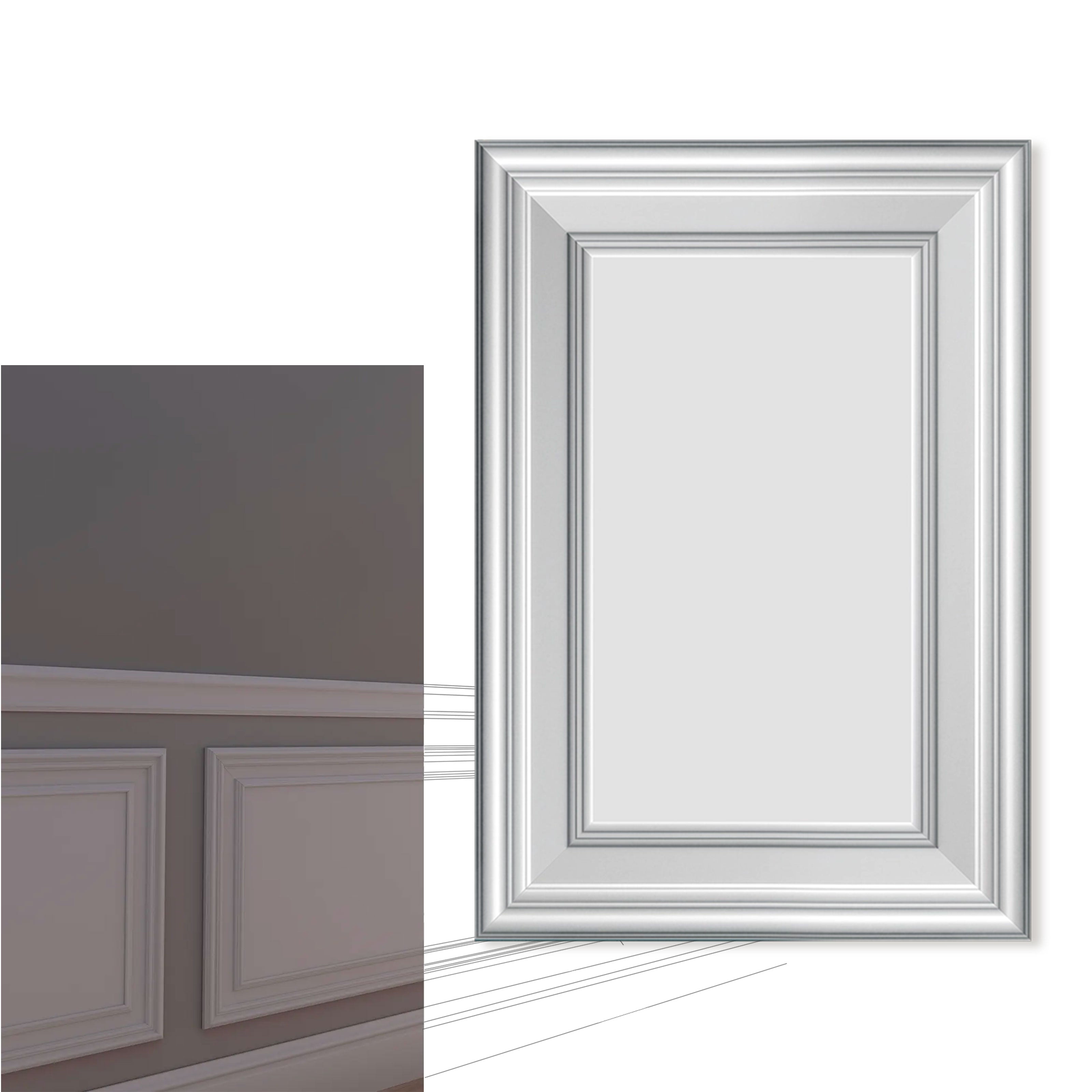 Pannello Bianco completo per boiserie 40x55x1,9cm con cornice in Duropolimero e riempimento in cartongesso - Eternal Parquet