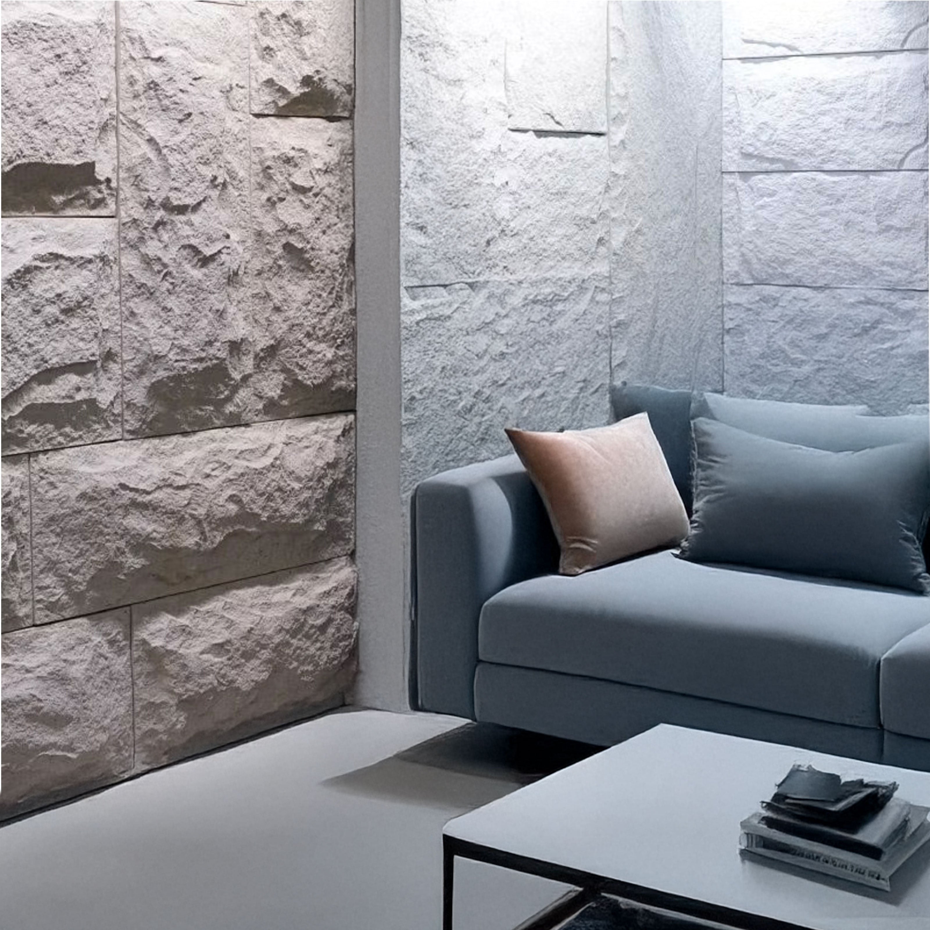 pannello di Rivestimento interno-esterno in PU effetto pietra BIANCA ultrarealistico ed isolante 60x120cm in 3 modelli - Eternal Parquet