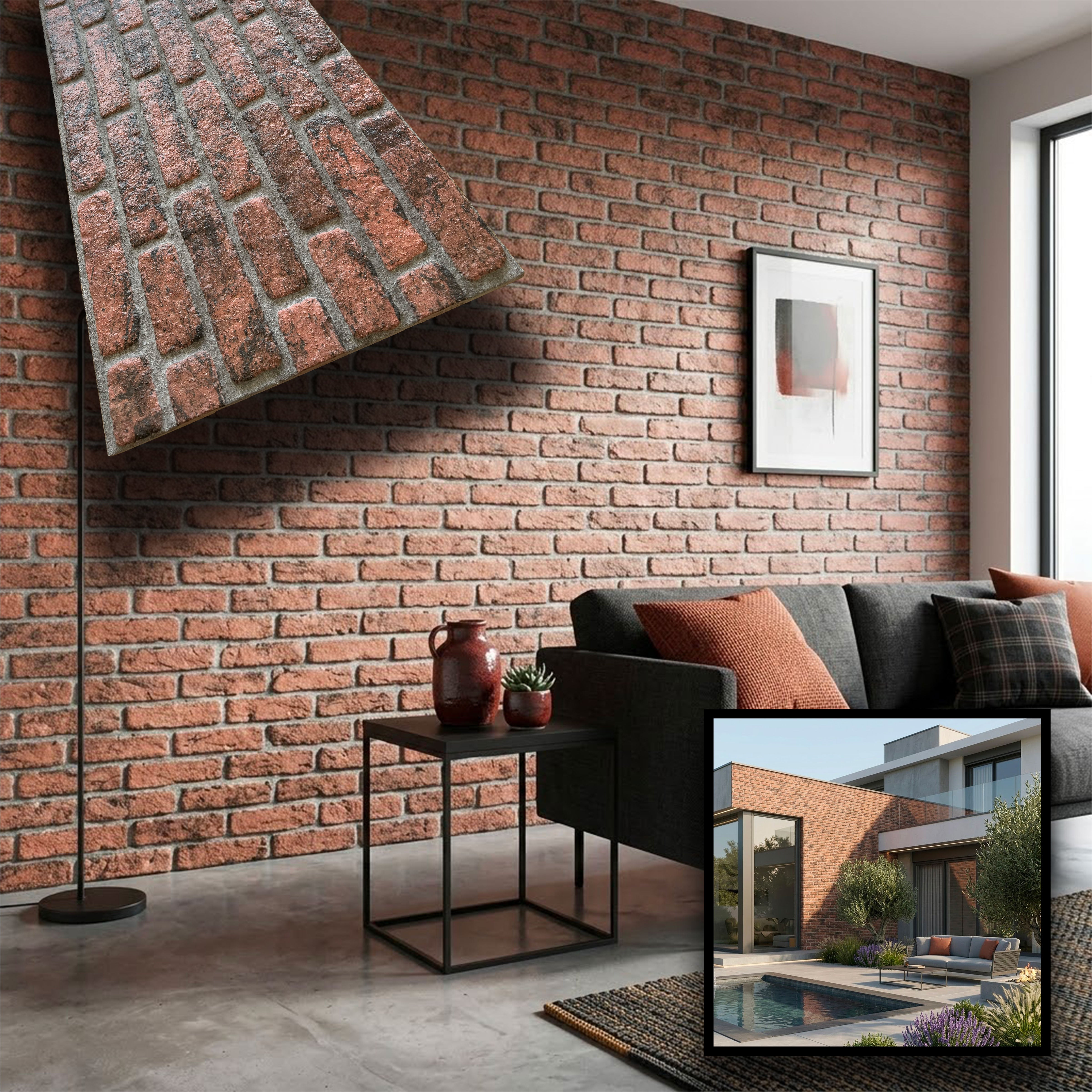 CAPPOTTO esterno - interno isolante in STYROFOAM 3D spess.2cm (120x50cm) con resine e malta mattoni officina - Eternal Parquet