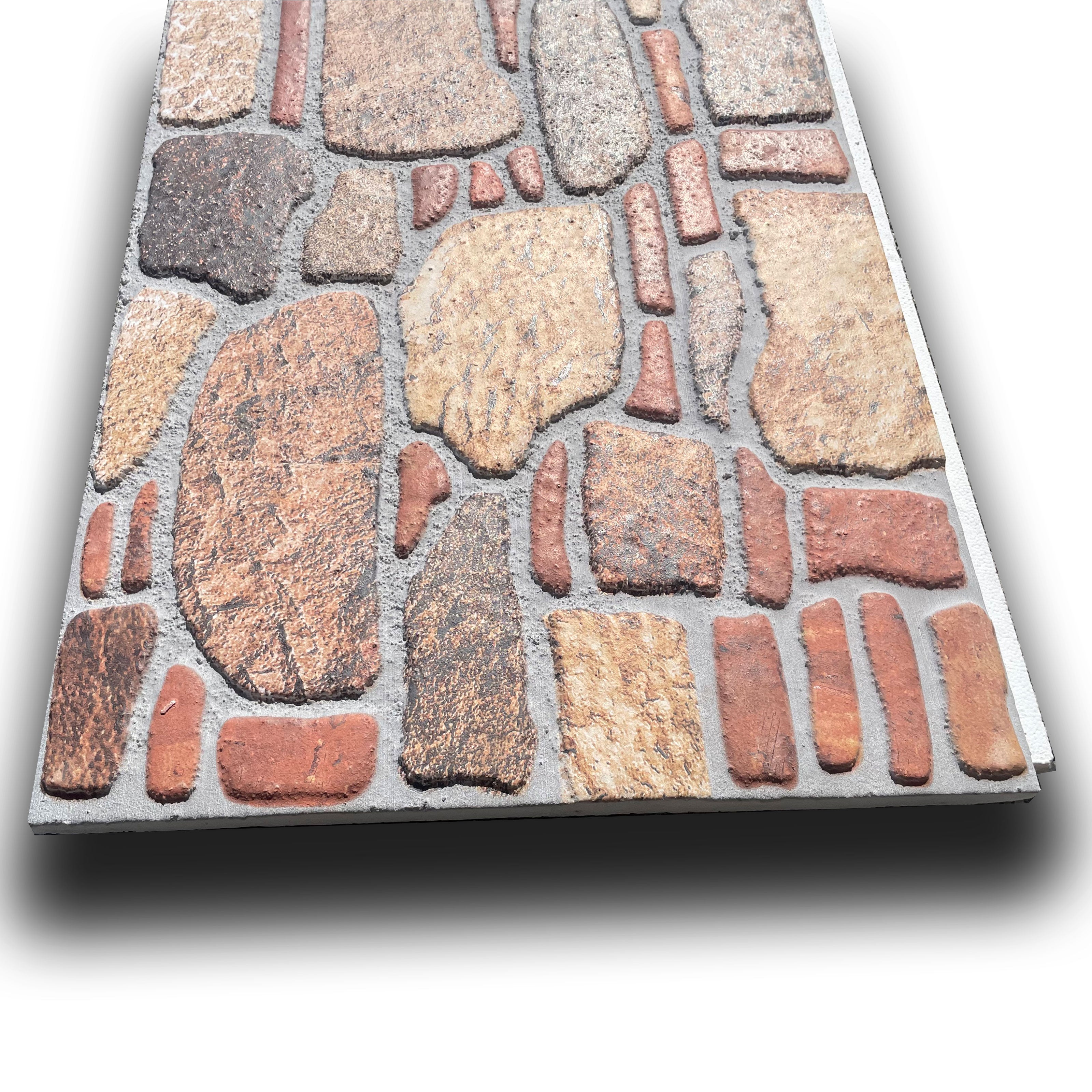 CAPPOTTO esterno - interno Pannello STYROFOAM e PIETRA MISTA 120x50cm spess. 4cm "con incastri" - Eternal Parquet