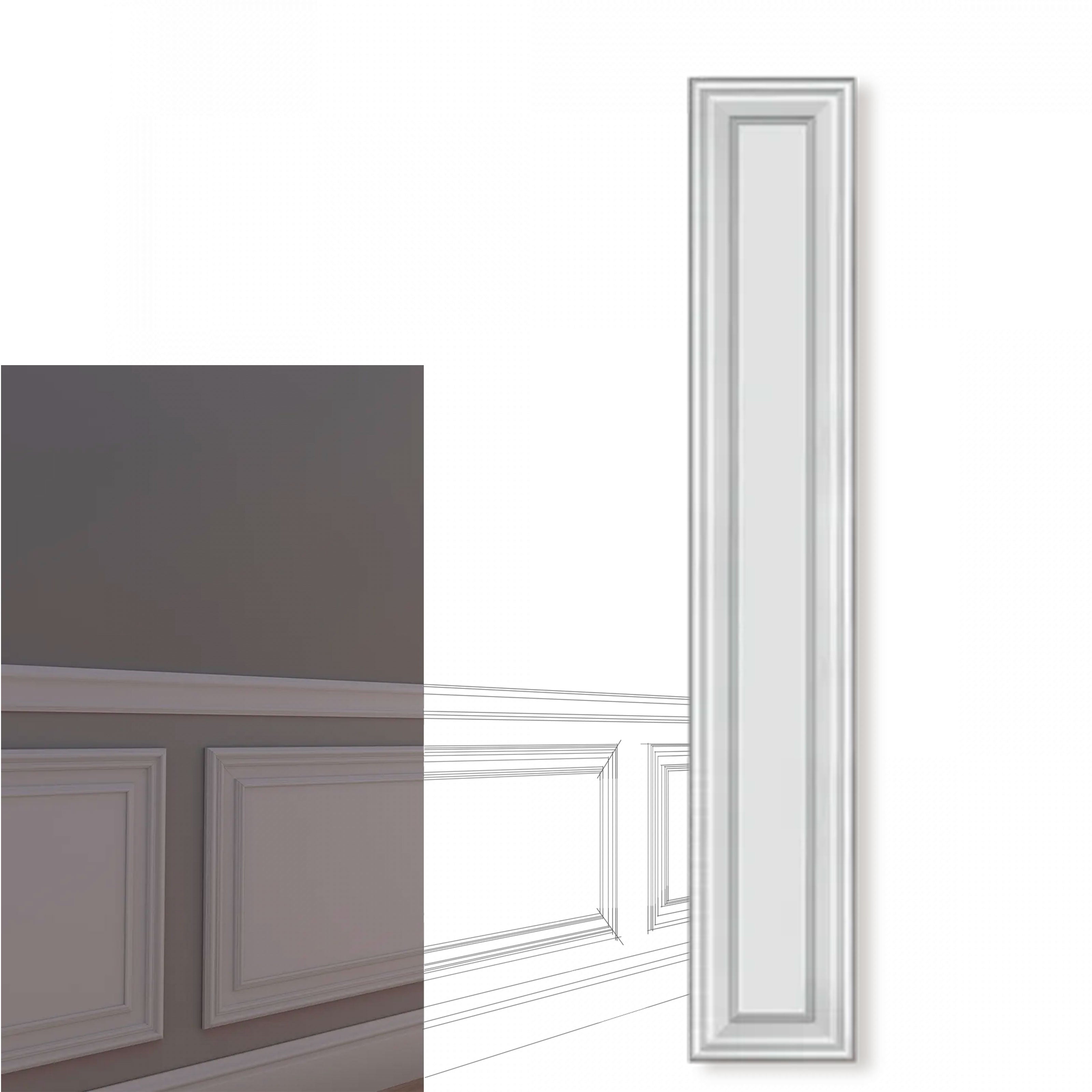 Pannello Bianco completo per boiserie 25x150x1,9cm con cornice in Duropolimero e riempimento in cartongesso - Eternal Parquet