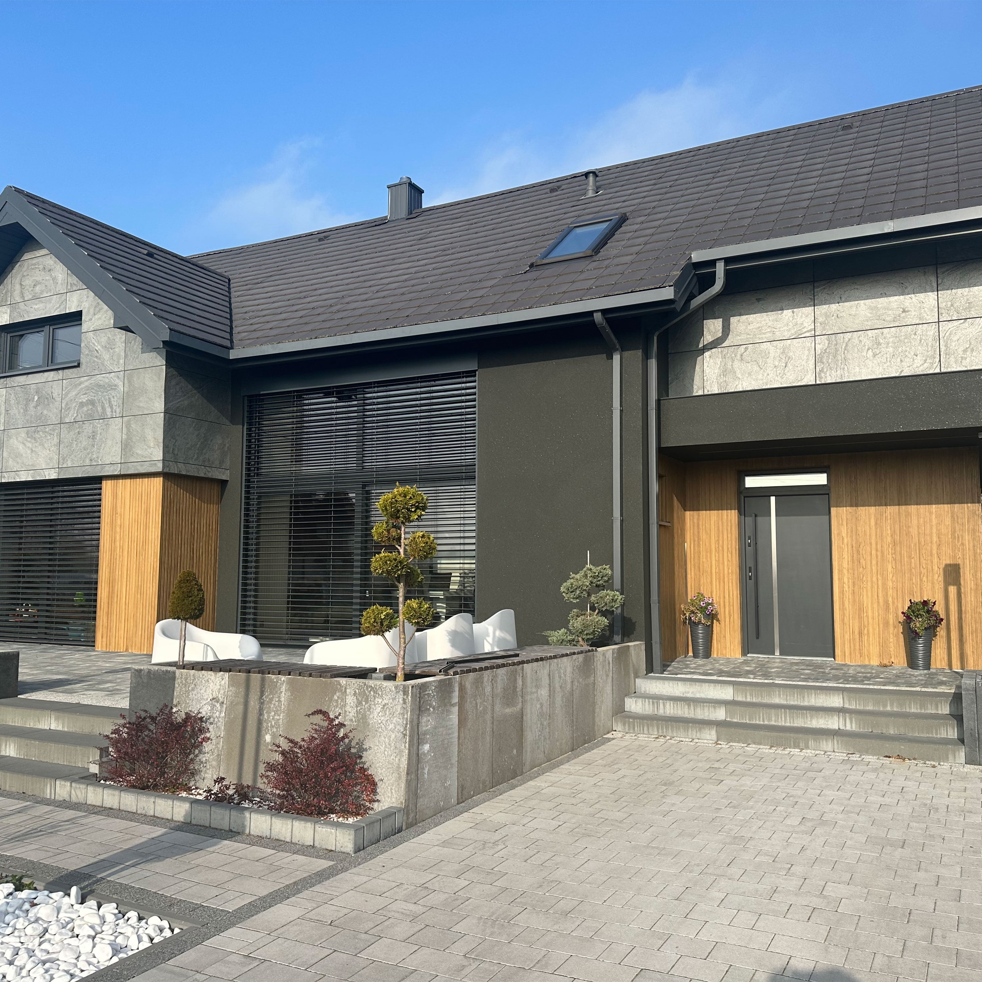 pannello rivoluzionario di Rivestimento interno-esterno in VERA PIETRA flessibile 280x122x0,3cm ANTRACITE Eternal Parquet