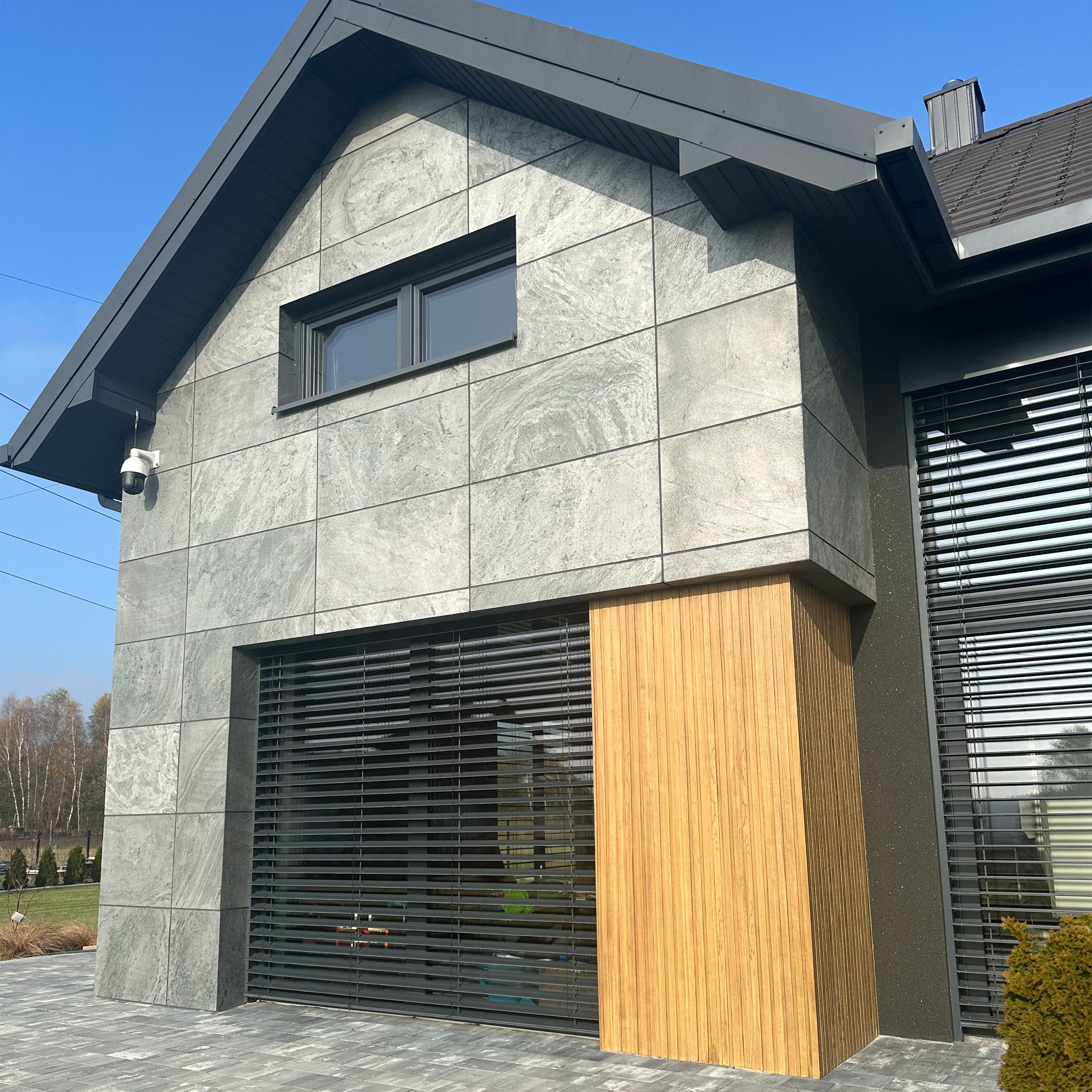 pannello rivoluzionario di Rivestimento interno-esterno in VERA PIETRA flessibile 280x122x0,3cm ANTRACITE Eternal Parquet