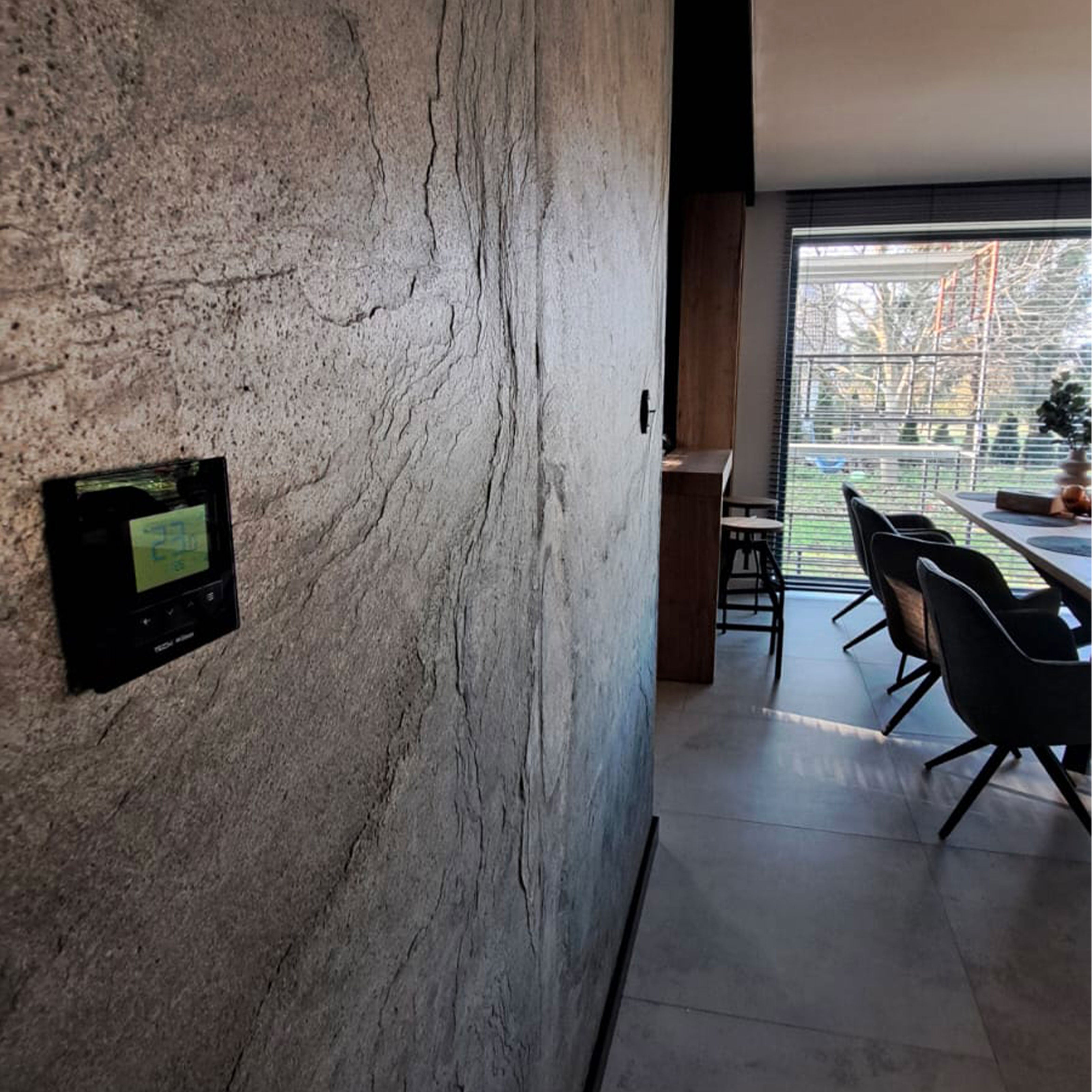 pannello rivoluzionario di Rivestimento interno-esterno in VERA PIETRA flessibile 280x122x0,3cm ANTRACITE Eternal Parquet