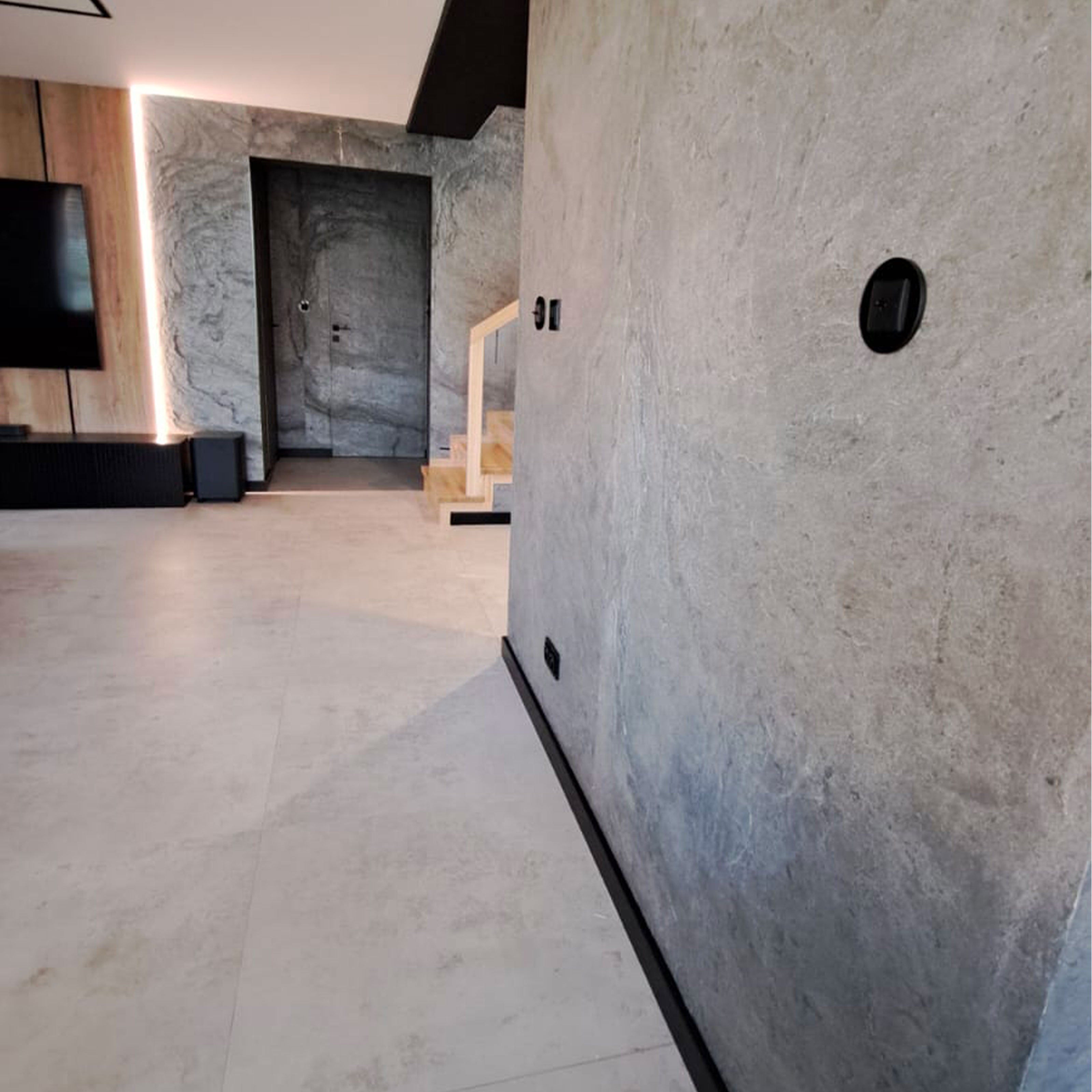 pannello rivoluzionario di Rivestimento interno-esterno in VERA PIETRA flessibile 280x122x0,3cm ANTRACITE Eternal Parquet