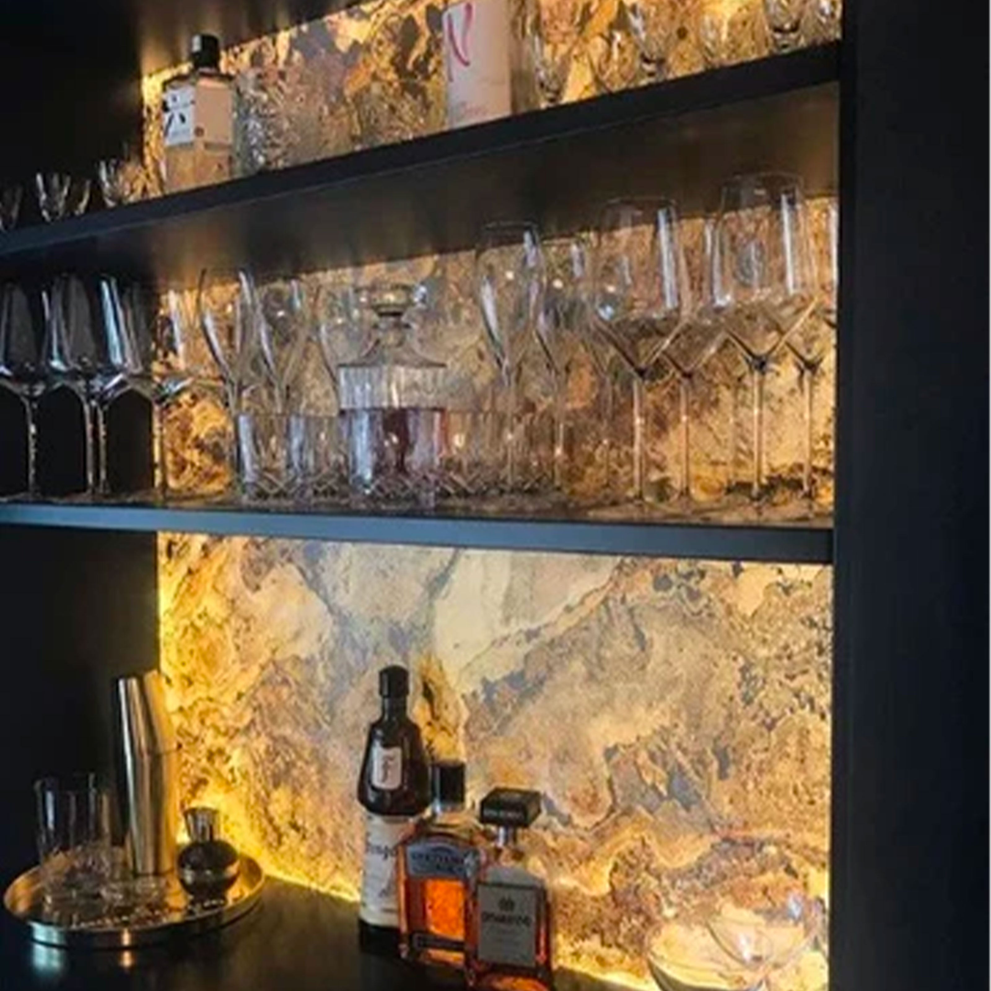 pannello rivoluzionario di Rivestimento interno-esterno in VERA PIETRA RETROILLUMINABILE flessibile 61x122x0,3cm LAGO Eternal Parquet