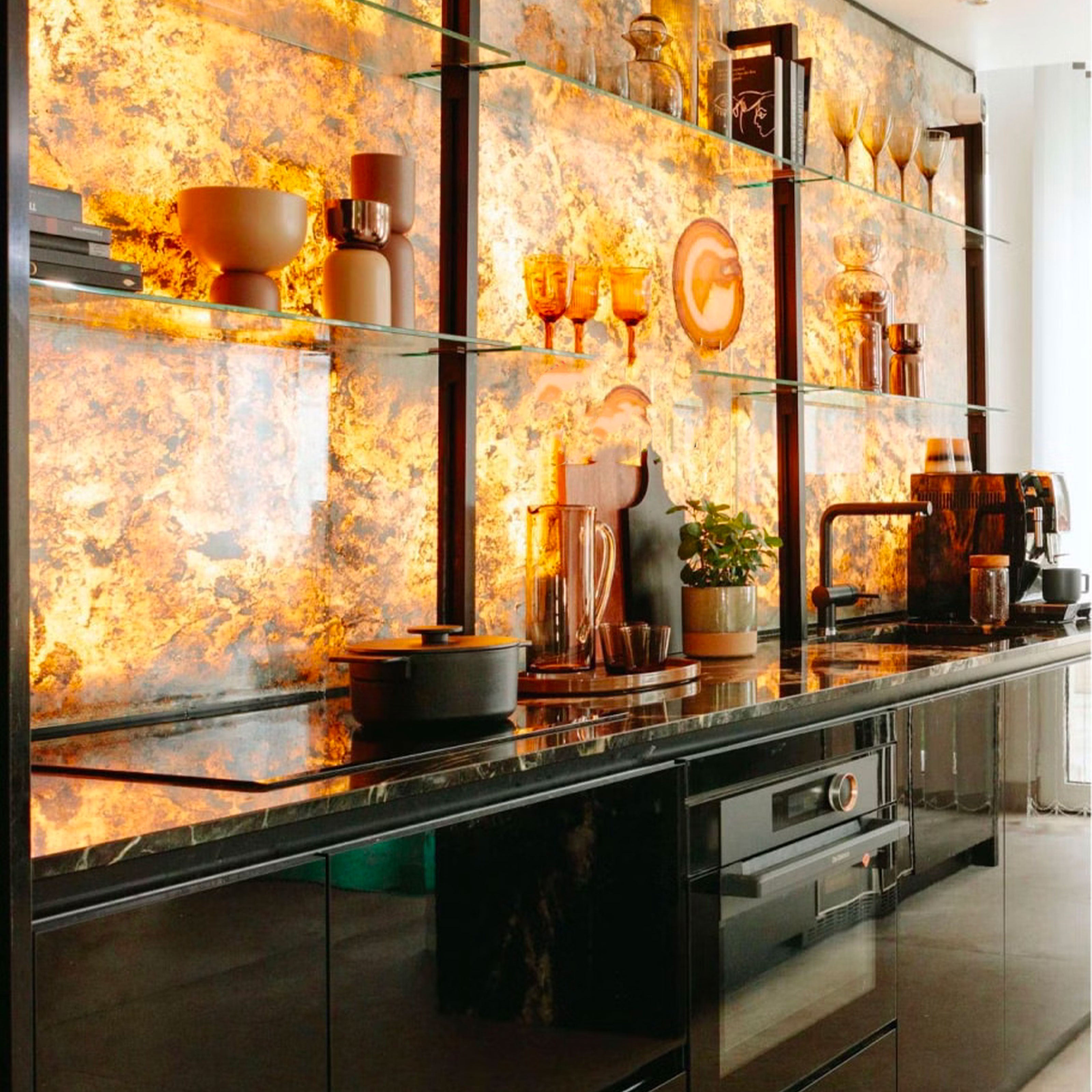 pannello rivoluzionario di Rivestimento interno-esterno in VERA PIETRA RETROILLUMINABILE flessibile 61x122x0,3cm LAGO Eternal Parquet