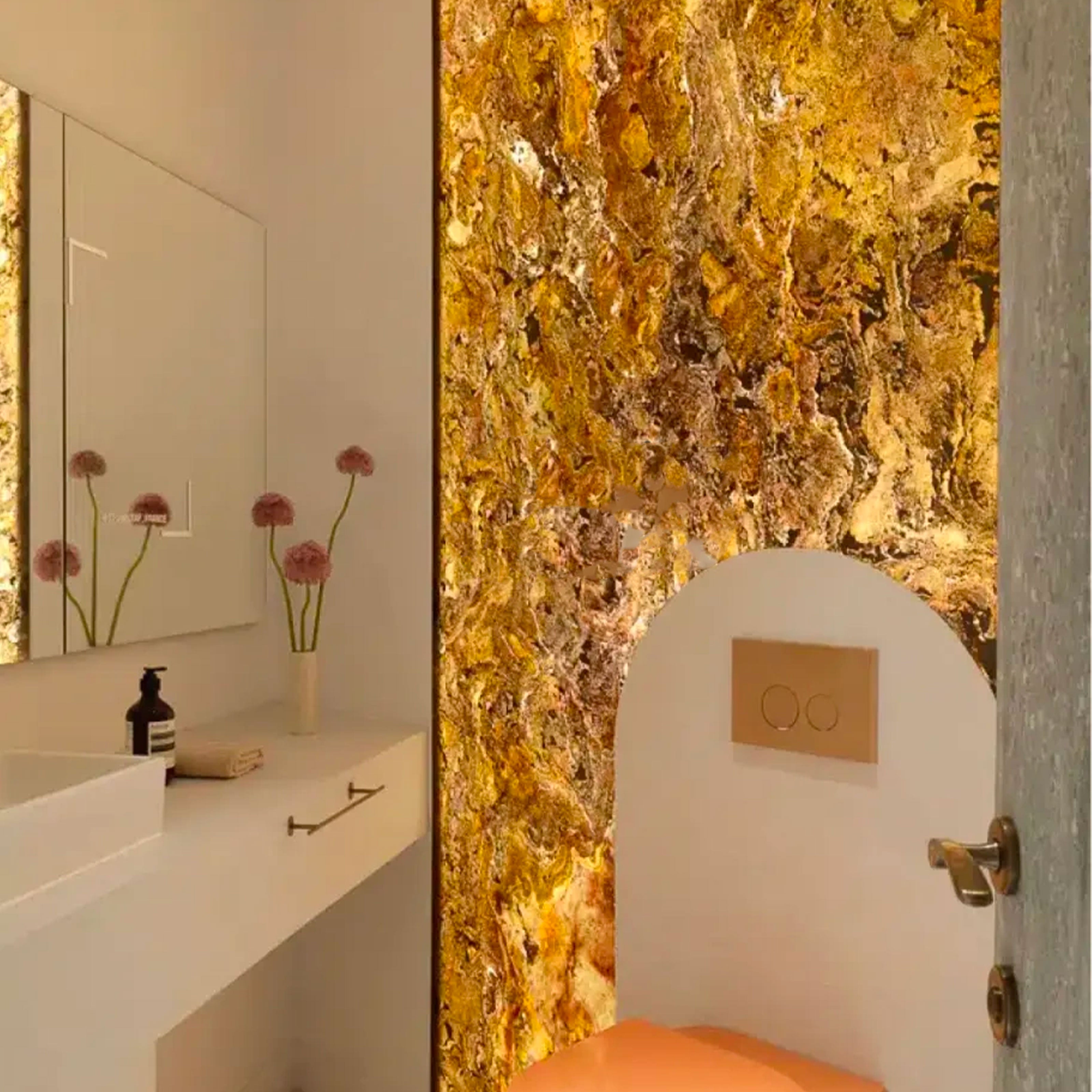 pannello rivoluzionario di Rivestimento interno-esterno in VERA PIETRA RETROILLUMINABILE flessibile 61x122x0,3cm LAGO Eternal Parquet