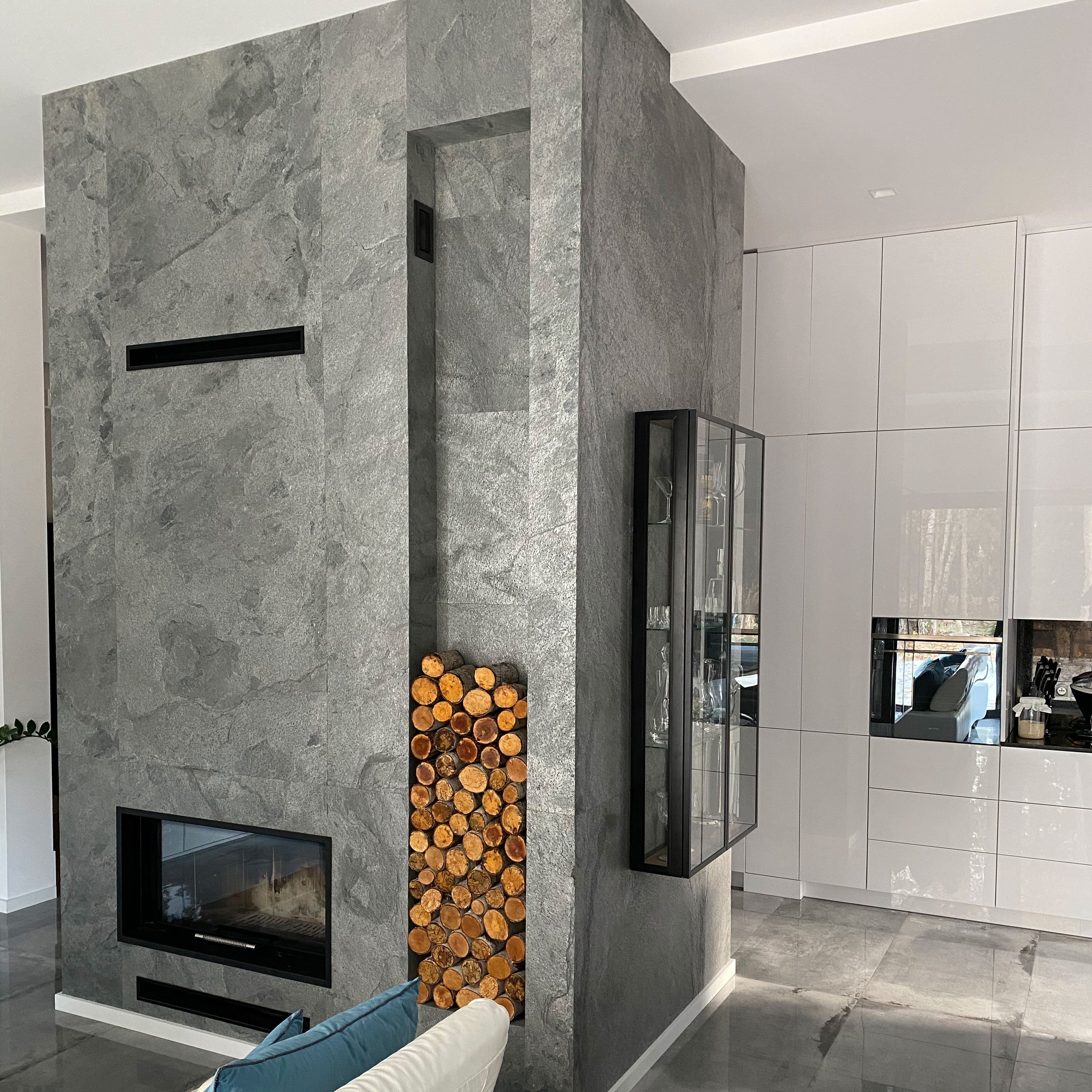 pannello rivoluzionario di Rivestimento interno-esterno in VERA PIETRA flessibile 280x122x0,3cm ANTRACITE Eternal Parquet