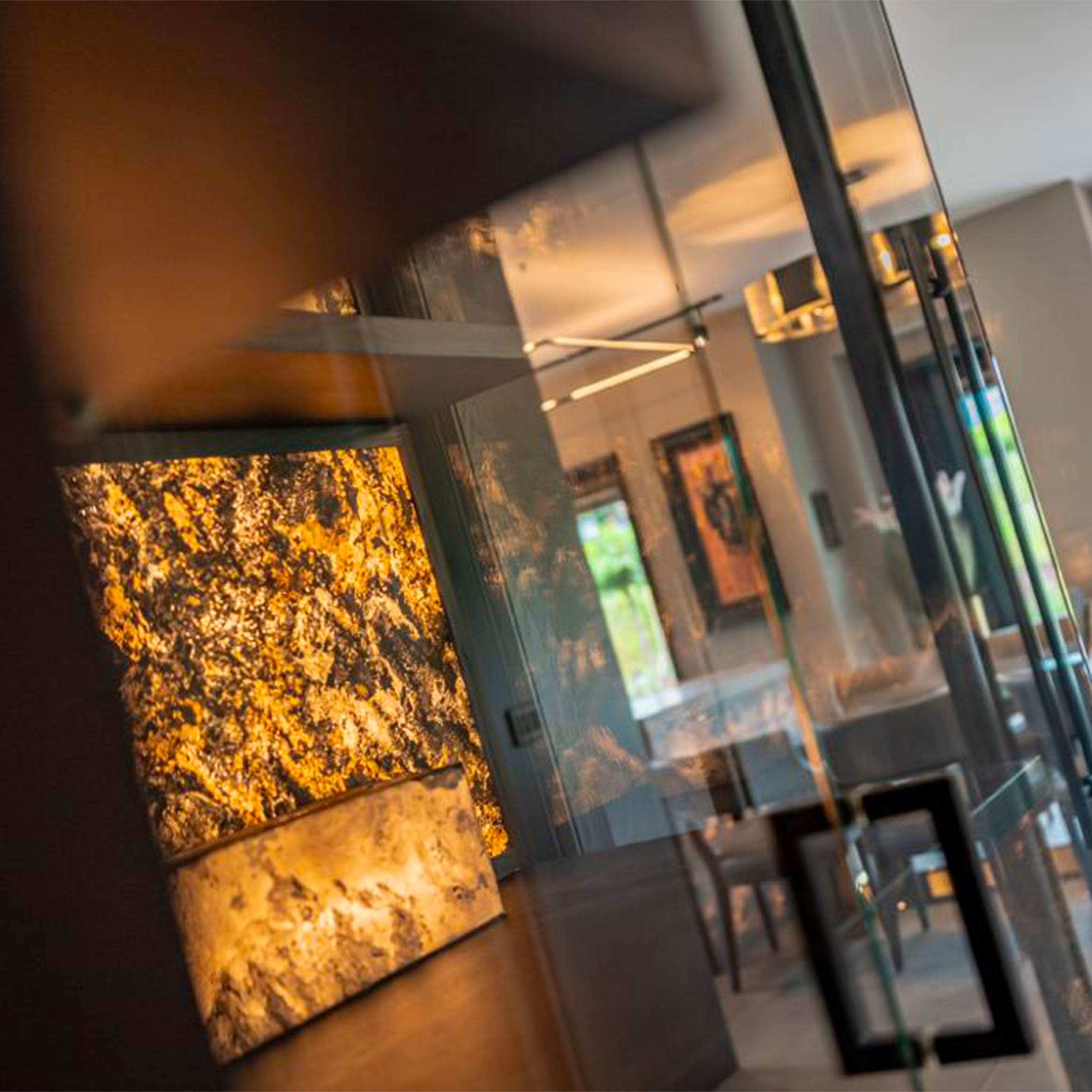 pannello rivoluzionario di Rivestimento interno-esterno in VERA PIETRA RETROILLUMINABILE flessibile 61x122x0,3cm LAGO Eternal Parquet