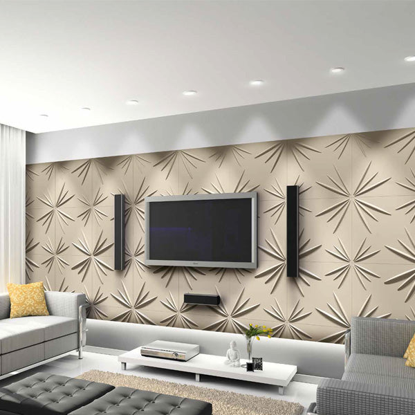 €1,99 Pannello in fibra naturale a parete 3D, rivestimento di lusso 3D 50X50cm BIANCO verniciabile STELLE - Eternal Parquet