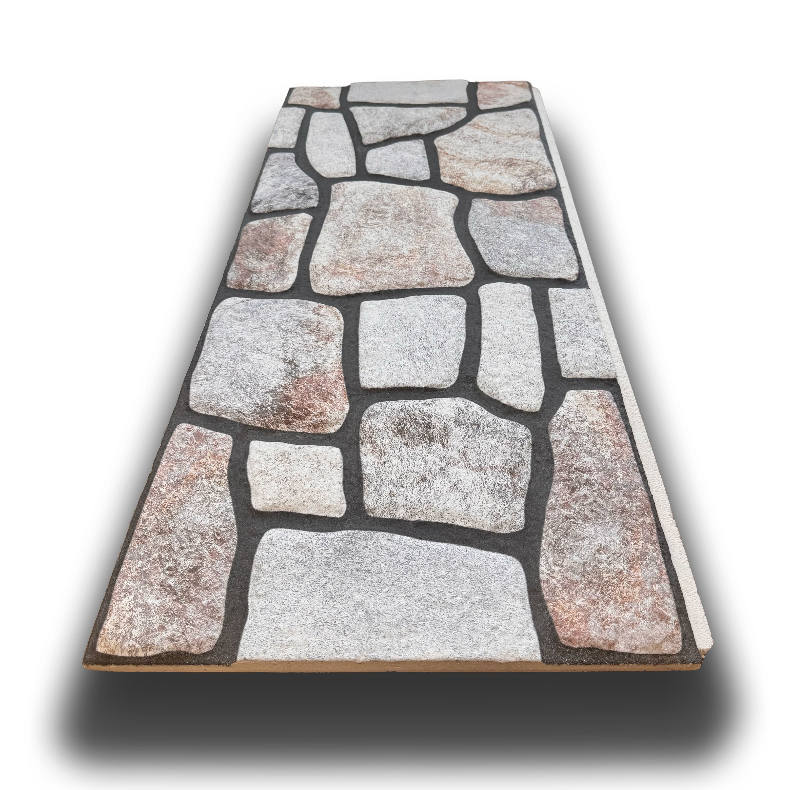 CAPPOTTO esterno - interno isolante in STYROFOAM 3D spess. 3,5cm (120x50cm) con resine e malta Pietra levigata