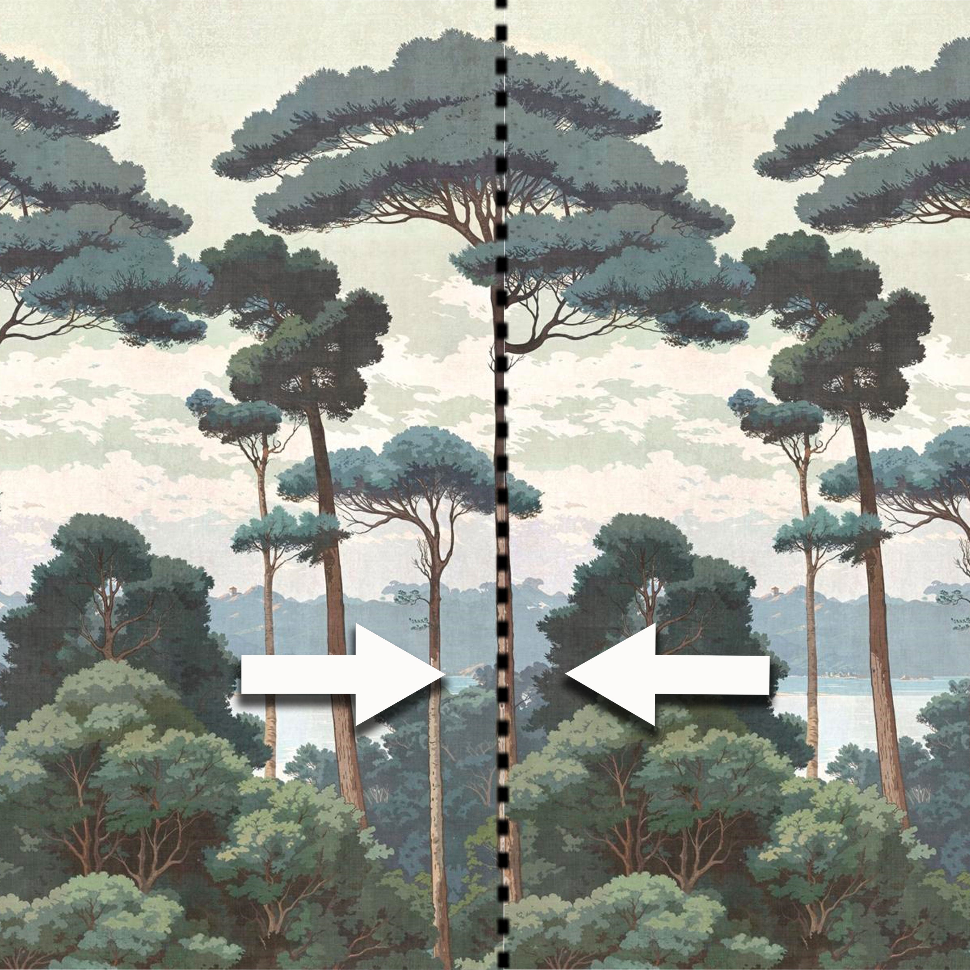 Pannello FORESTA 159x280cm di Carta da Parati TNT VINILICO a modulo raccordabile continuativo (3 teli/rotoli) - Eternal Parquet