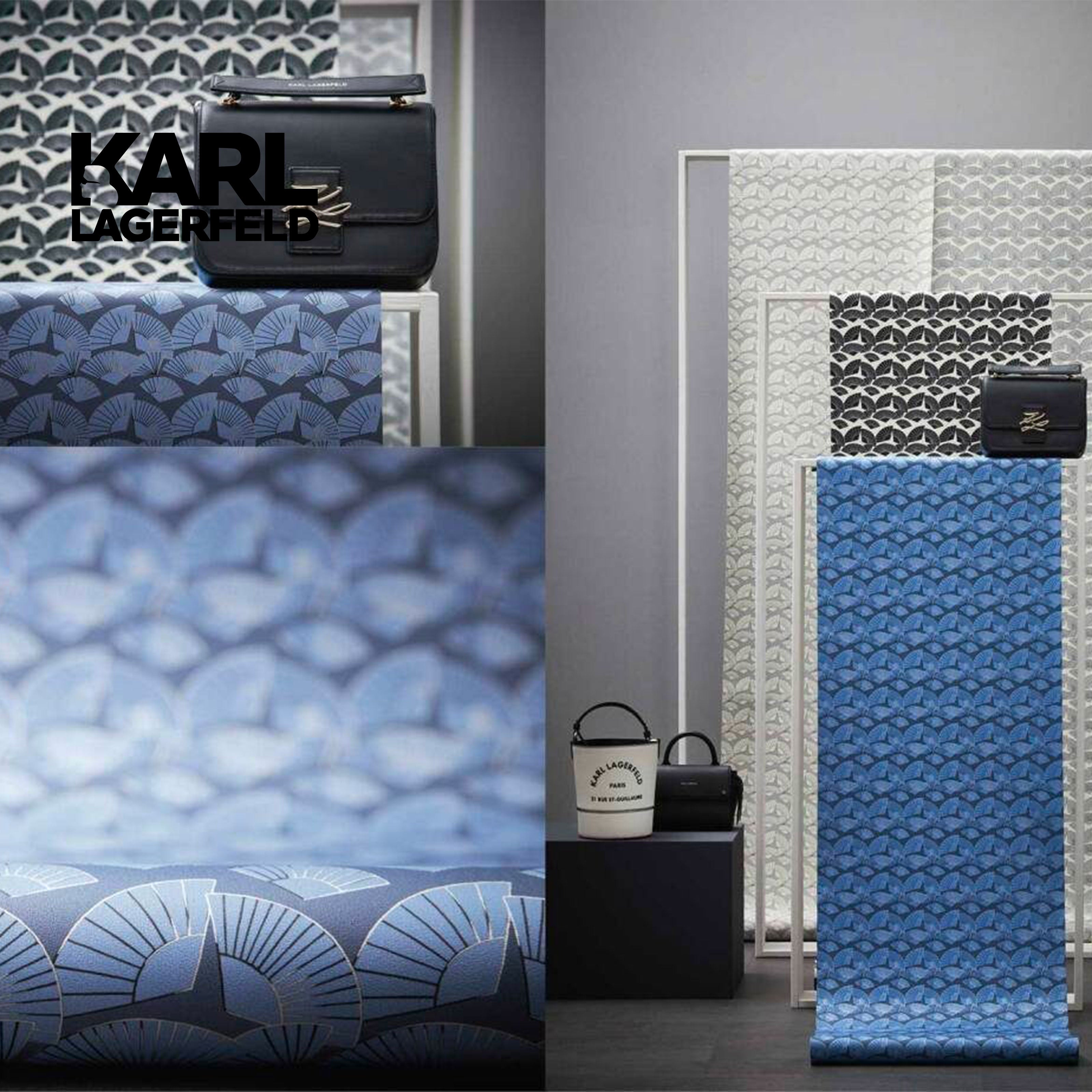 5,32mq Rotolo Carta da Parati griffata KARL LAGERFELD in TNT a rilievo multigloss PREMIUM 10,05x0,53mt cod. 37847-4 - Eternal Parquet