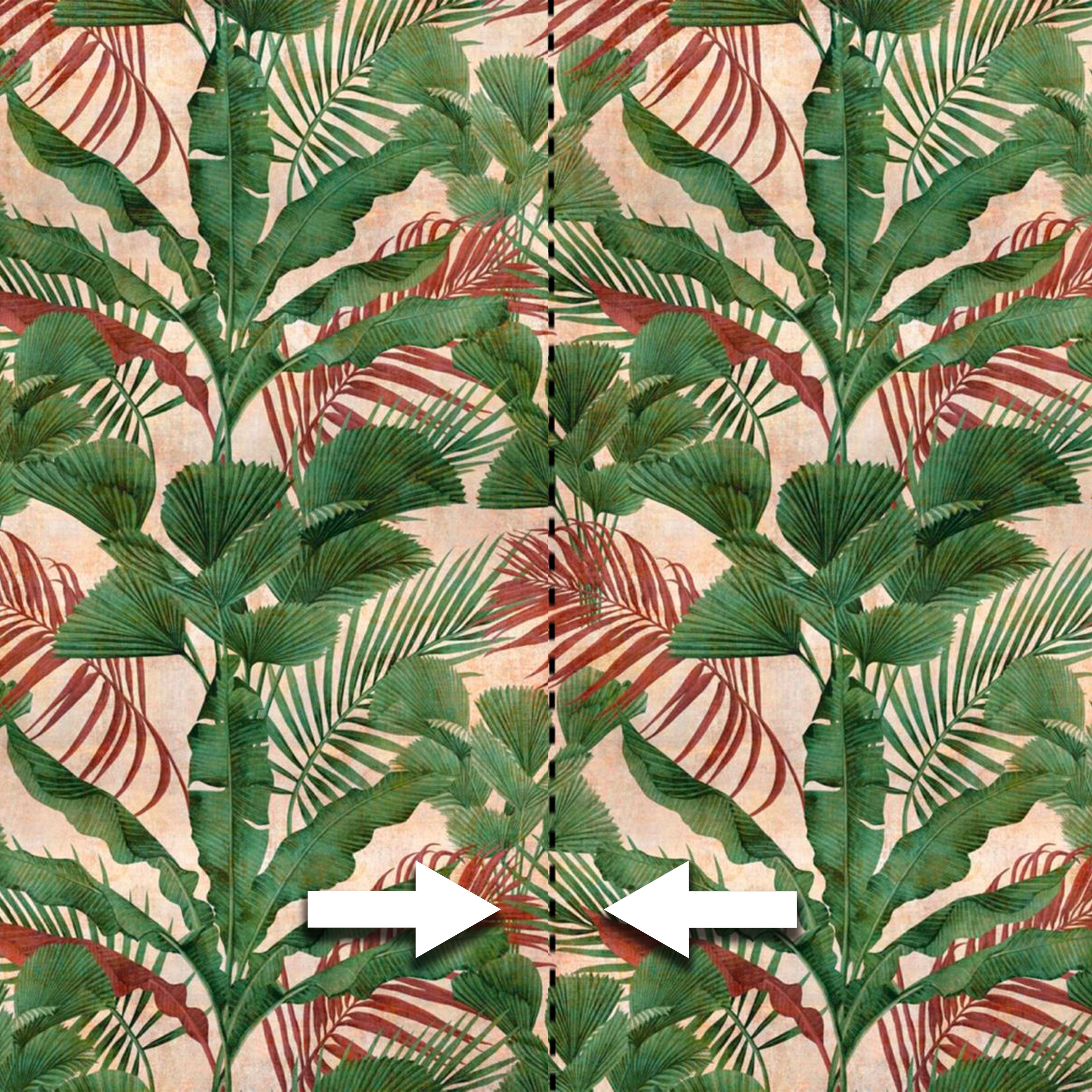 Pannello JUNGLE RED 159x280cm di Carta da Parati TNT VINILICO a modulo raccordabile continuativo (3 teli/rotoli) - Eternal Parquet