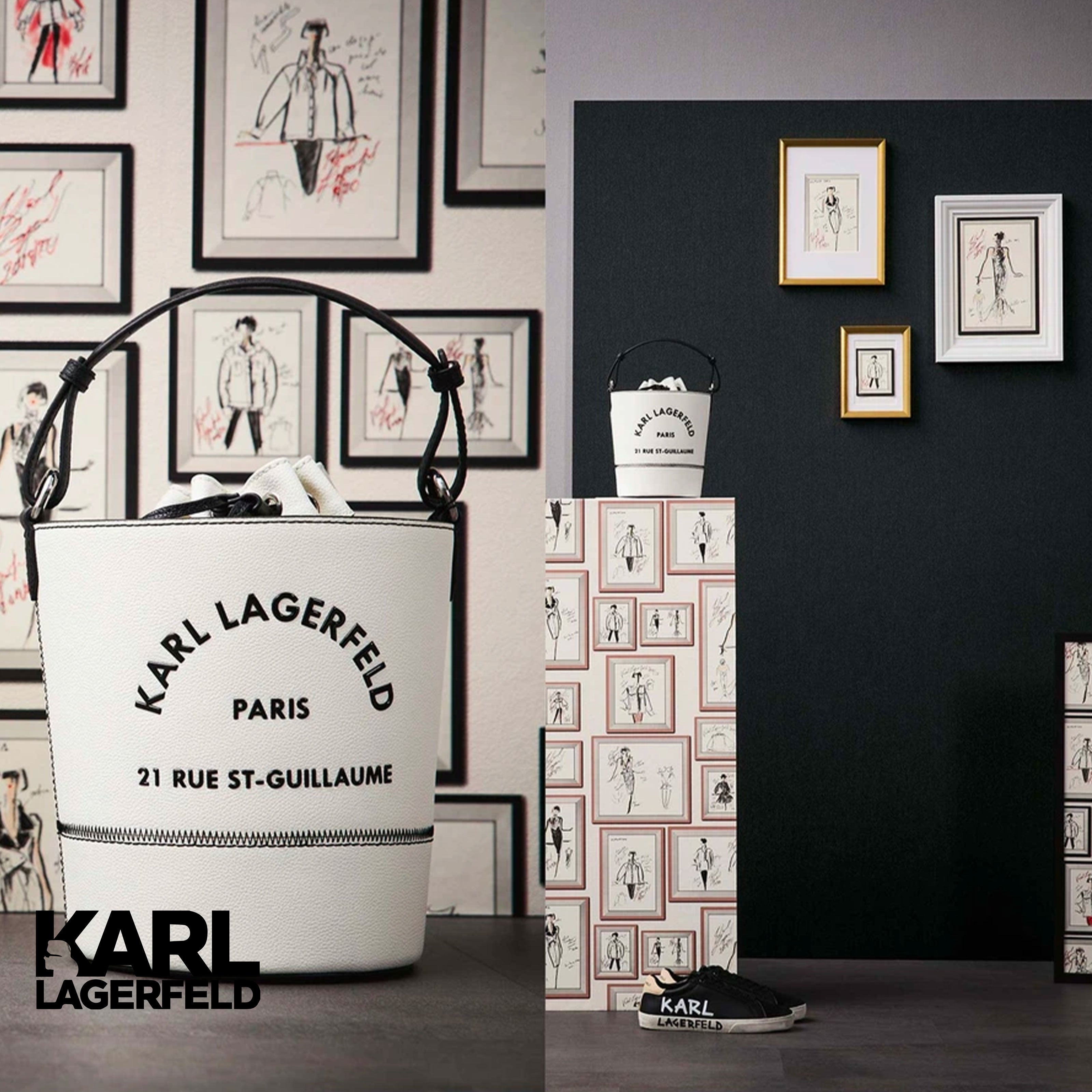 5,32mq Rotolo Carta da Parati griffata KARL LAGERFELD in TNT a rilievo multigloss PREMIUM 10,05x0,53mt cod. 37846 - Eternal Parquet