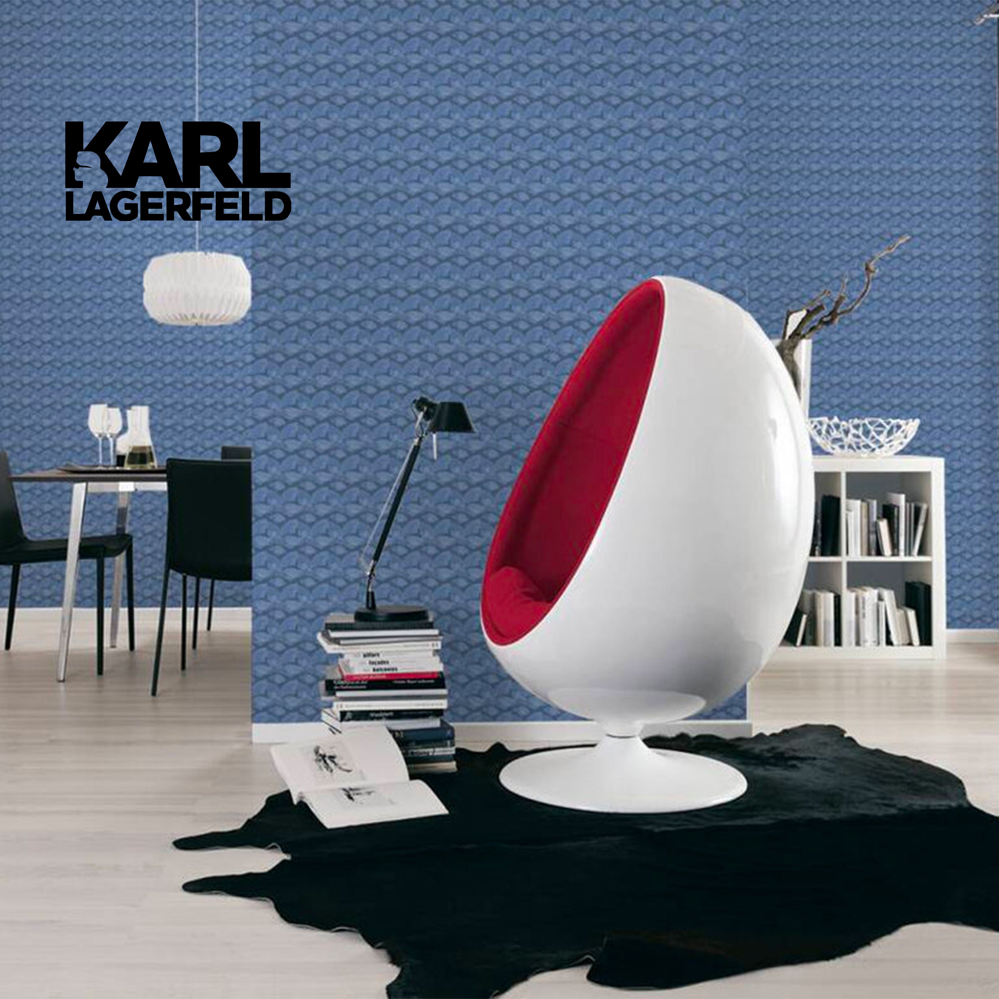5,32mq Rotolo Carta da Parati griffata KARL LAGERFELD in TNT a rilievo multigloss PREMIUM 10,05x0,53mt cod. 37847-4 - Eternal Parquet
