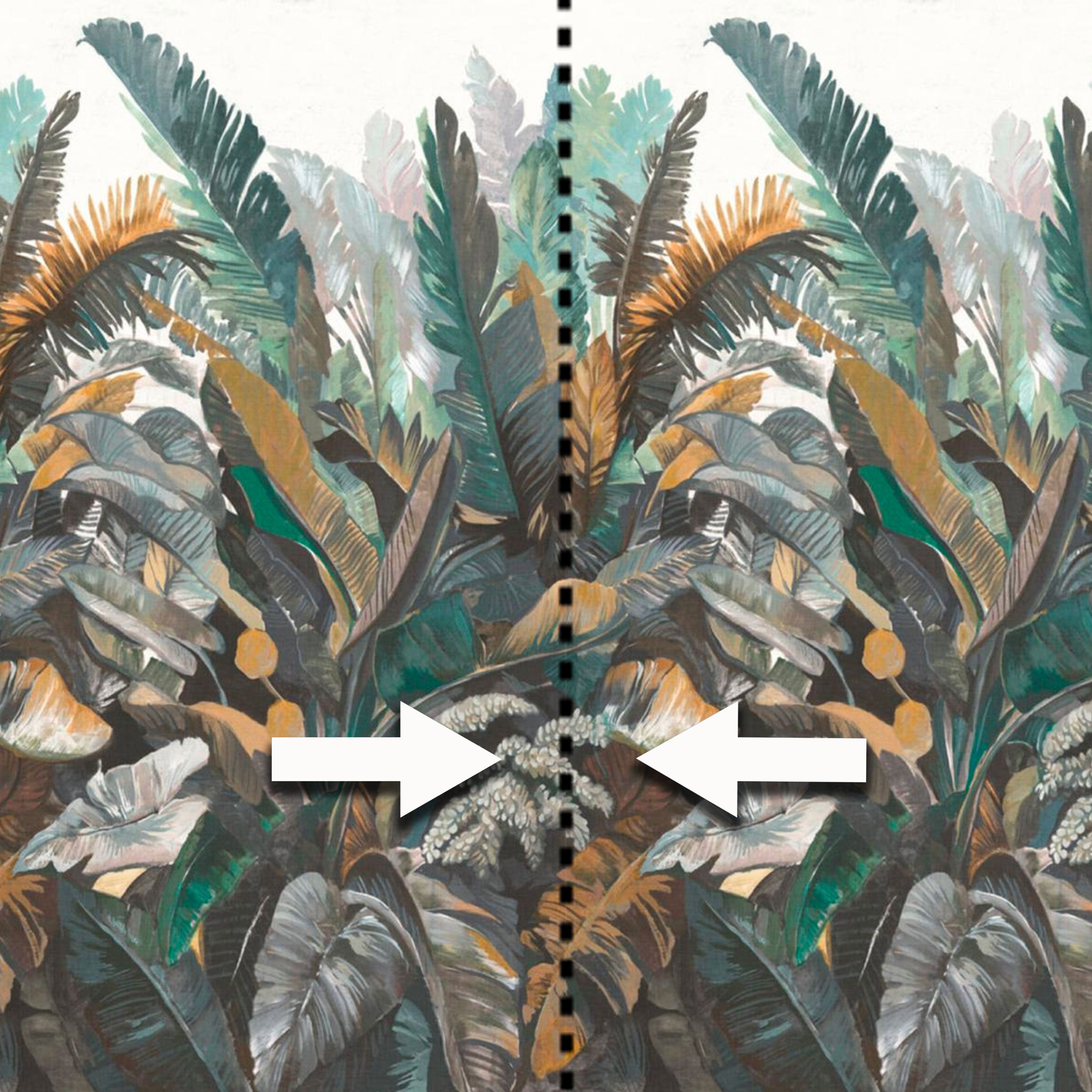 Pannello FOLIAGE GREEN 159x280cm di Carta da Parati TNT VINILICO a modulo raccordabile continuativo (3 teli/rotoli) - Eternal Parquet