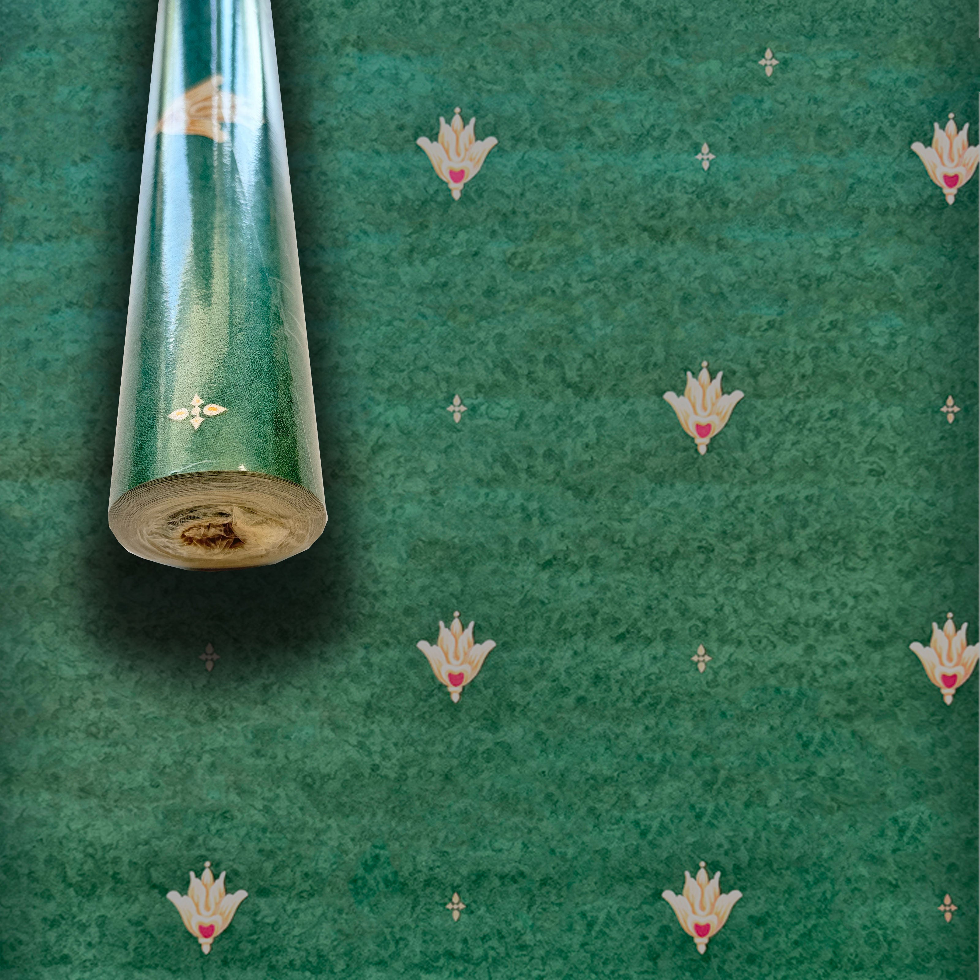 SUPER STOCK €0,56 al mq - Rotolo da 5,2mq (10x0,52mt) di Carta da Parati vinilica Top Quality lavabile GREEN ENGLAND - Eternal Parquet