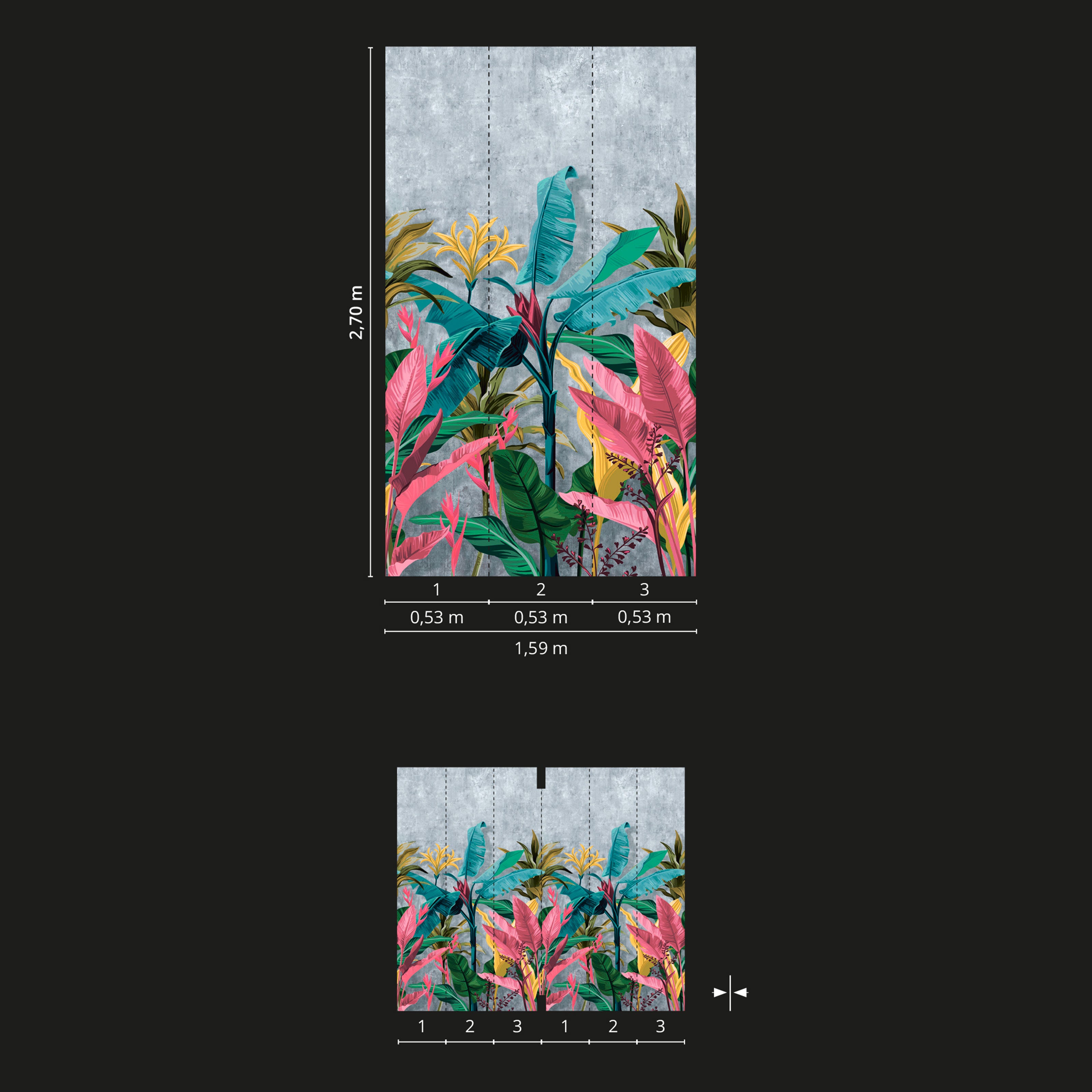 Pannello 159x270cm di Carta da Parati TNT a modulo raccordabile continuativo Voyager POPCL - Eternal Parquet