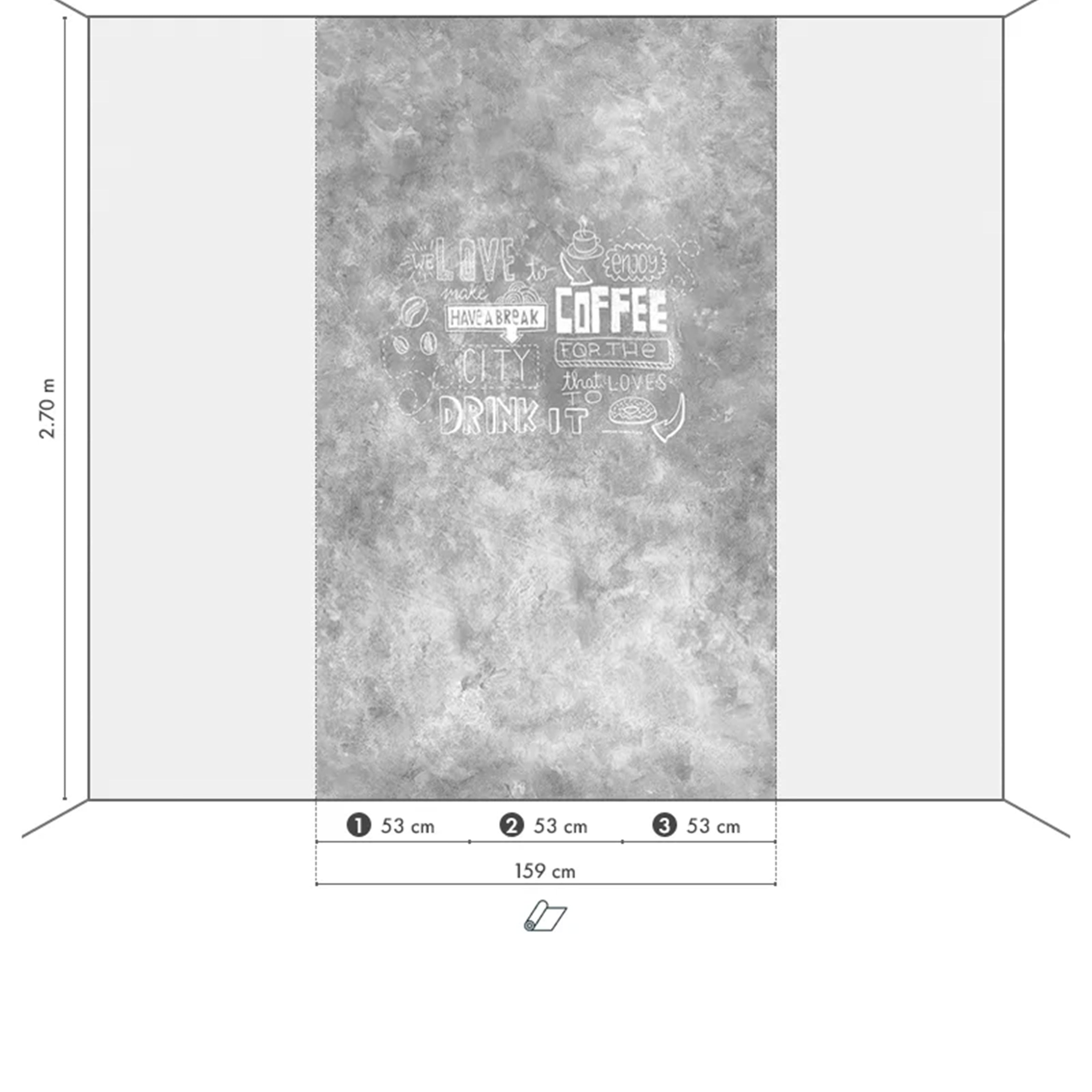 Pannello 159x270cm di Carta da Parati TNT a modulo raccordabile continuativo Voyager INDUSTRIAL - Eternal Parquet