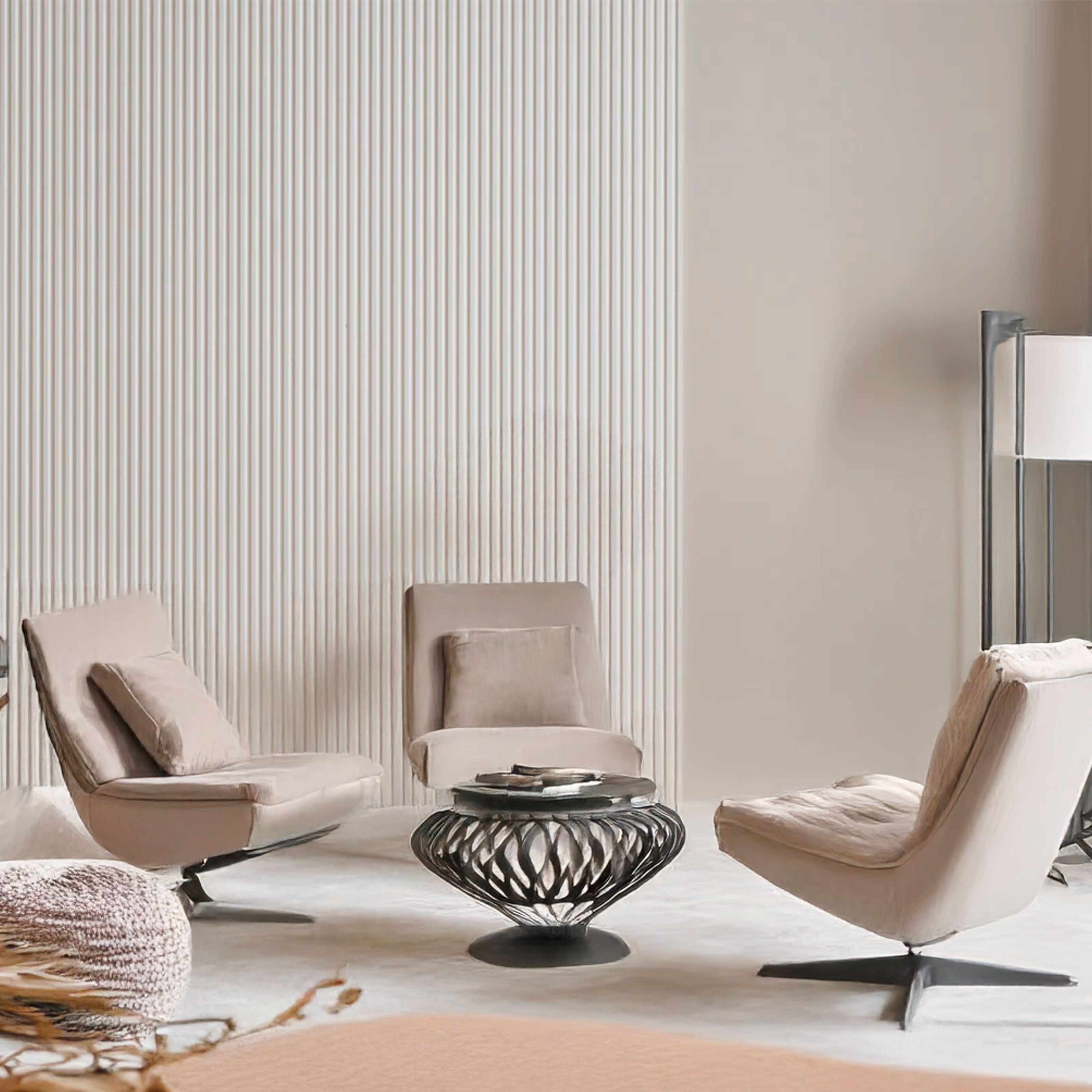 €3,44ml - Asta intera 12x120x2900mm di Rivestimento Parete Boiserie MILLERIGHE cannettato Lamelli in Polimeri bianco - Eternal Parquet