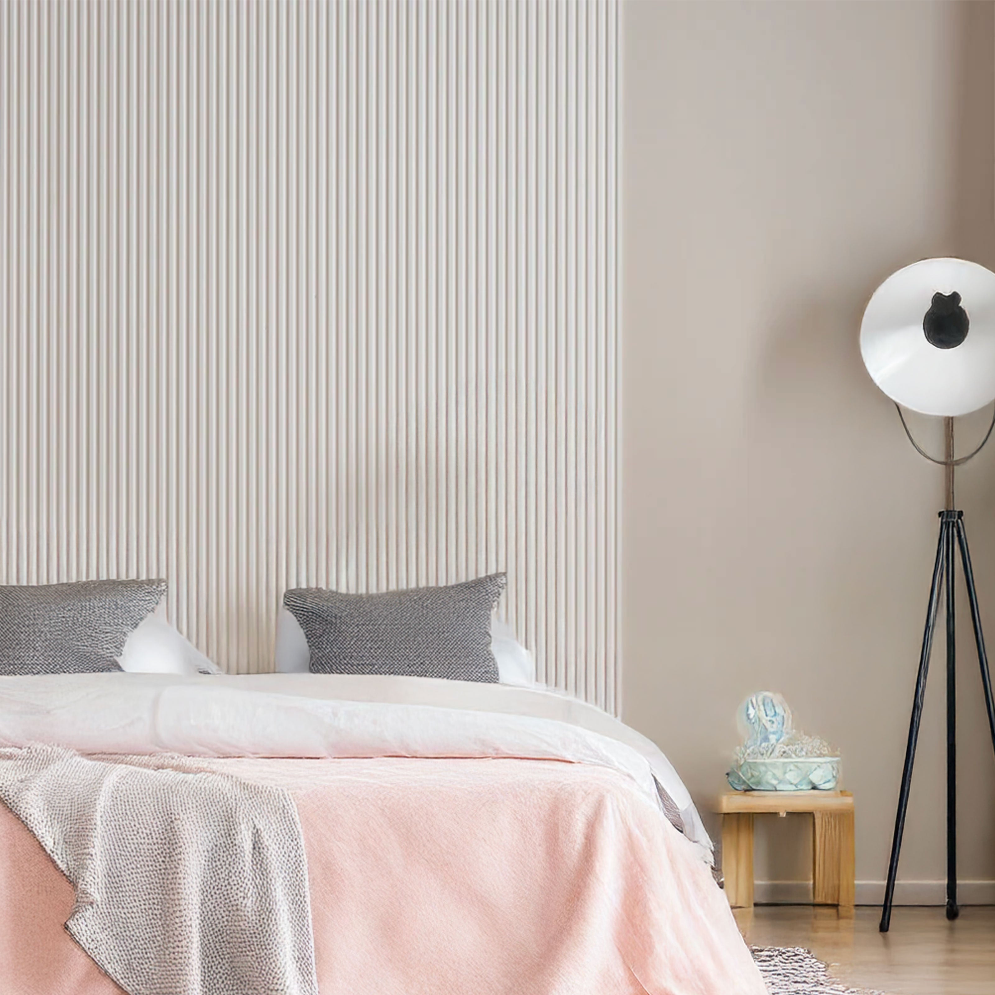 €3,44ml - Asta intera 12x120x2900mm di Rivestimento Parete Boiserie MILLERIGHE cannettato Lamelli in Polimeri bianco - Eternal Parquet