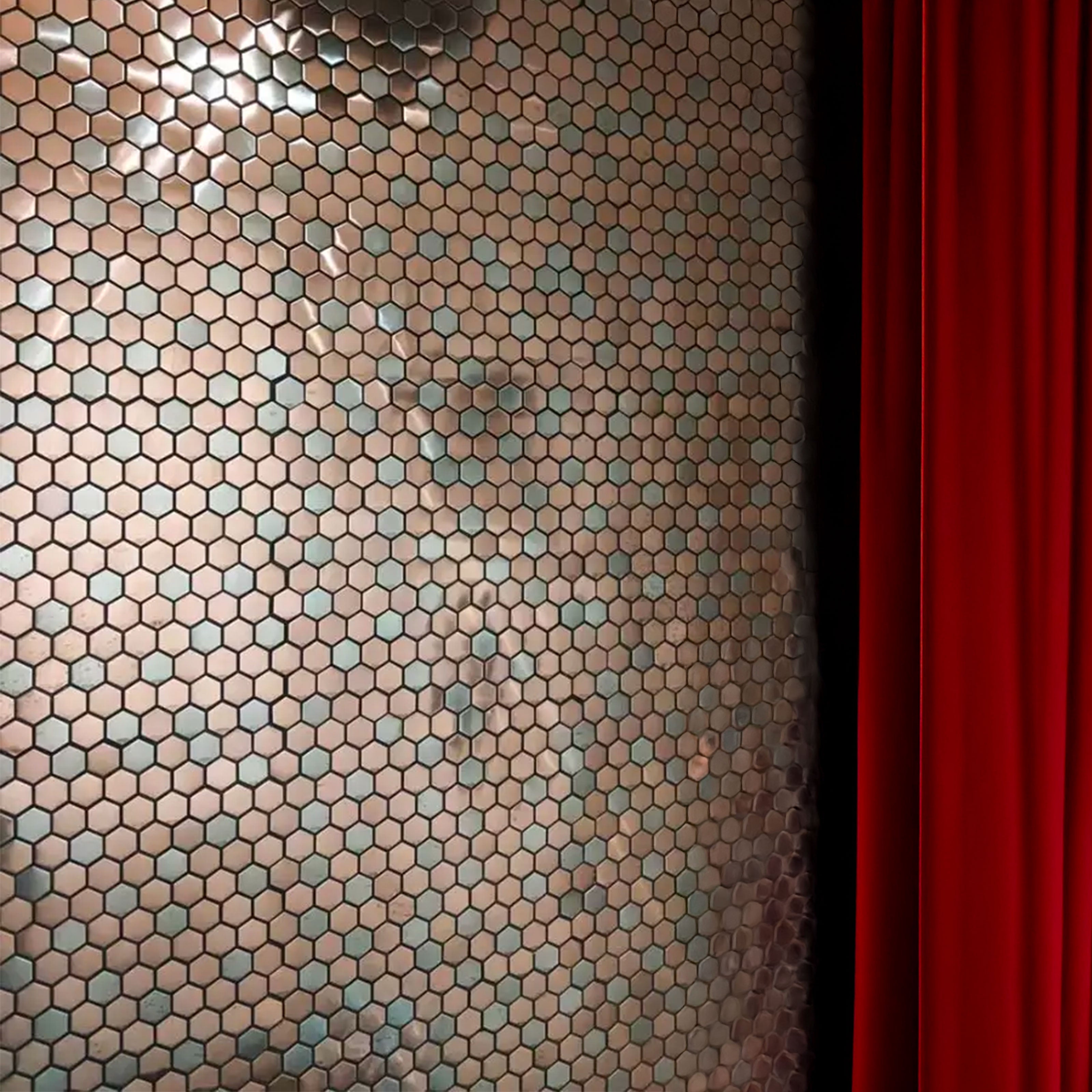 TOP! Piastrella autoadesiva in vero alluminio serigrafato con inserti in Acciaio 30x30cm (sp. 3mm) color BRONZO - Eternal Parquet