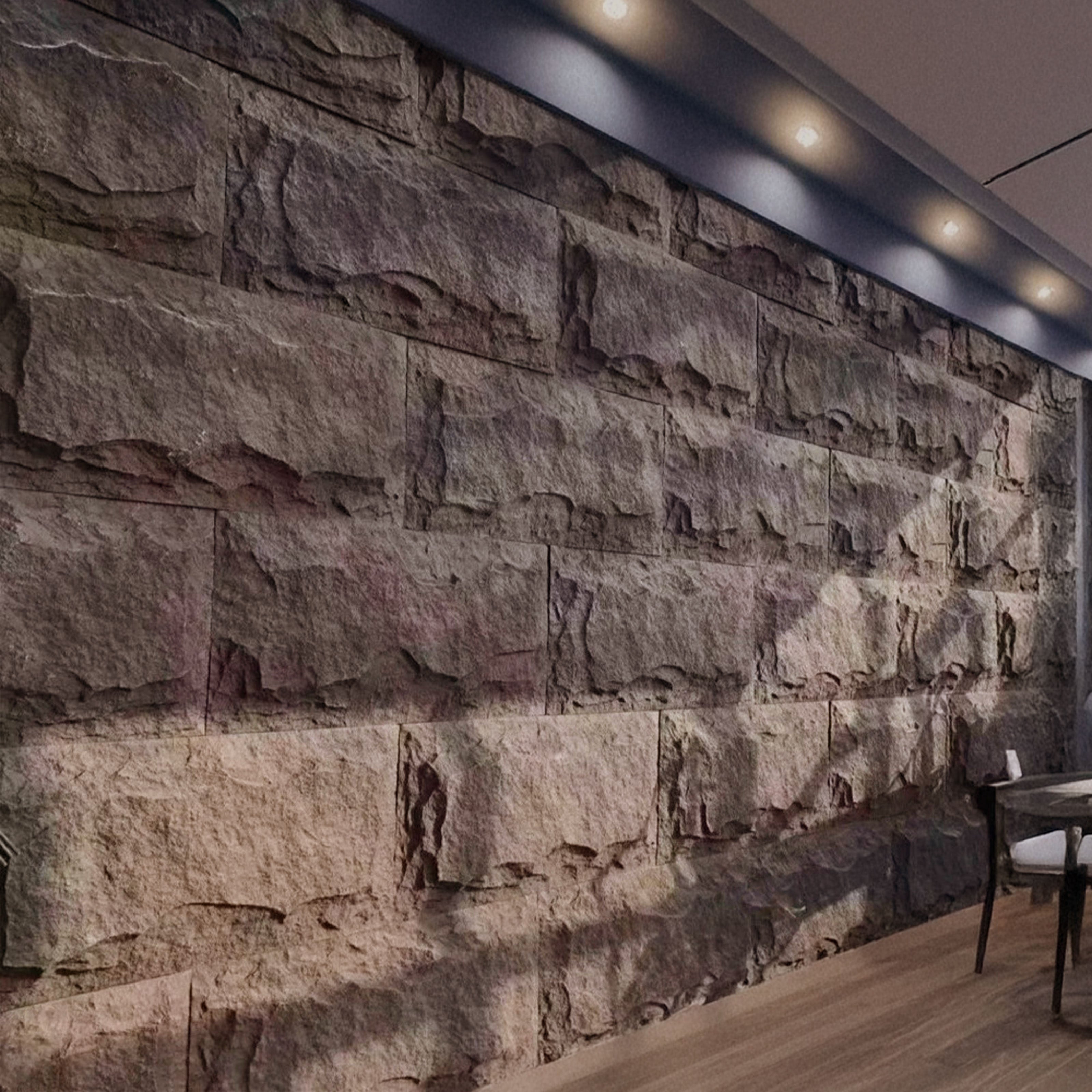 pannello di Rivestimento interno-esterno in PU effetto pietra CEMENTO ultrarealistico ed isolante 60x120cm in 3 modelli - Eternal Parquet