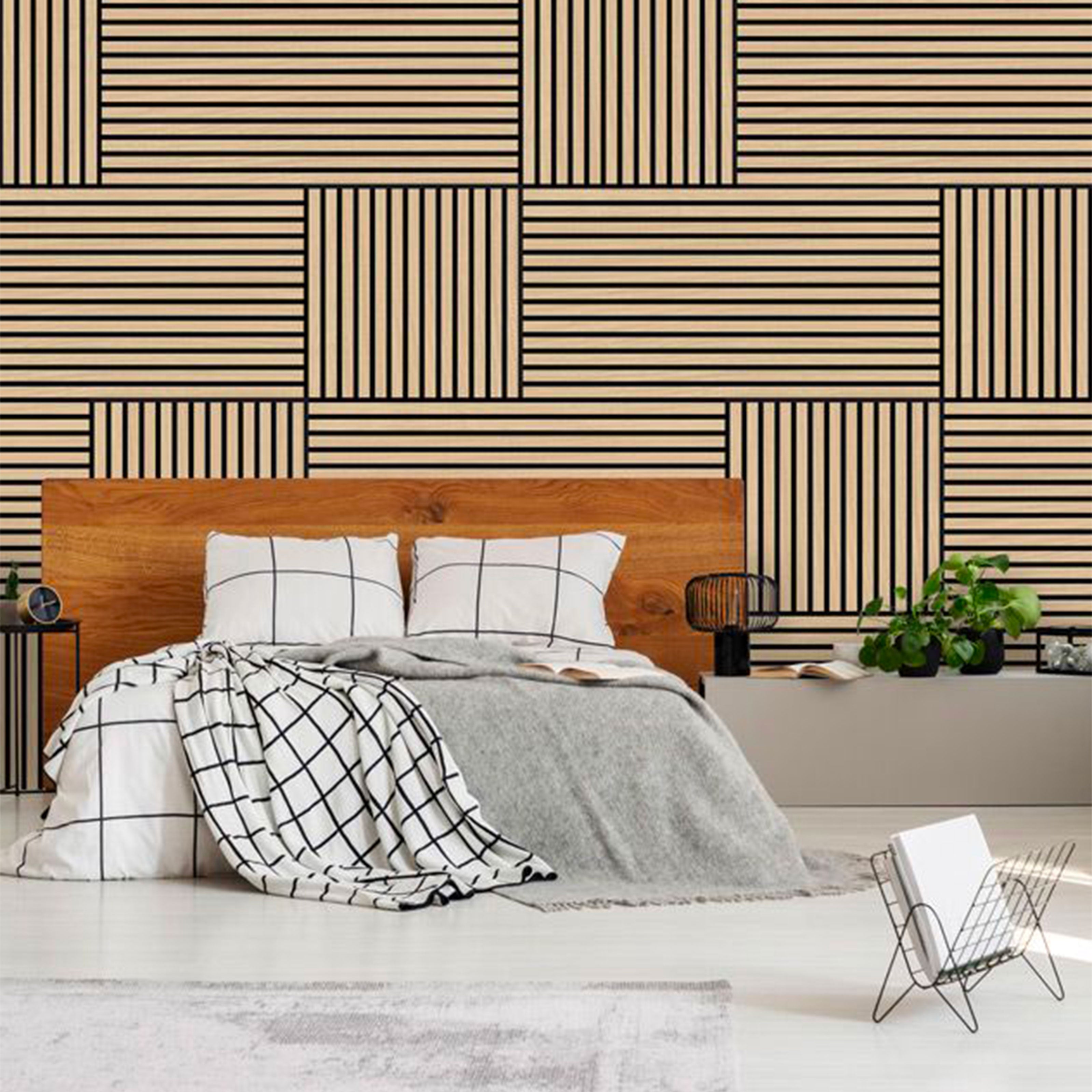 JANGAL Parete acustica a pannelli Modulabile LAMELLI 52x52cm rivestiti vero ROVERE mod. FANAL OAK Eternal Parquet