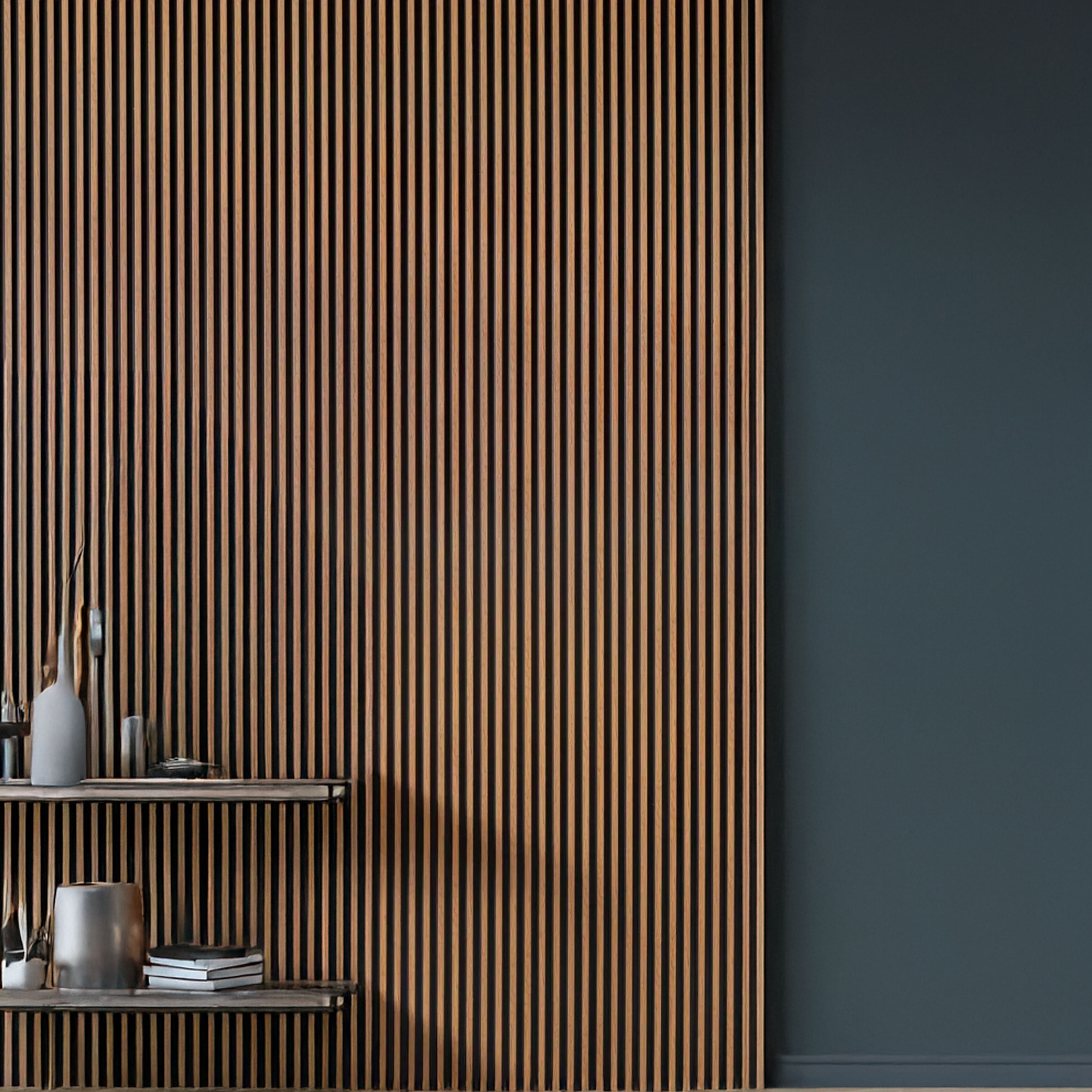 €2,99ml - Asta intera 12x122x2900mm di Rivestimento Parete Boiserie cannettato Lamelli stretti in Polimeri ROVERE BRUNO - Eternal Parquet