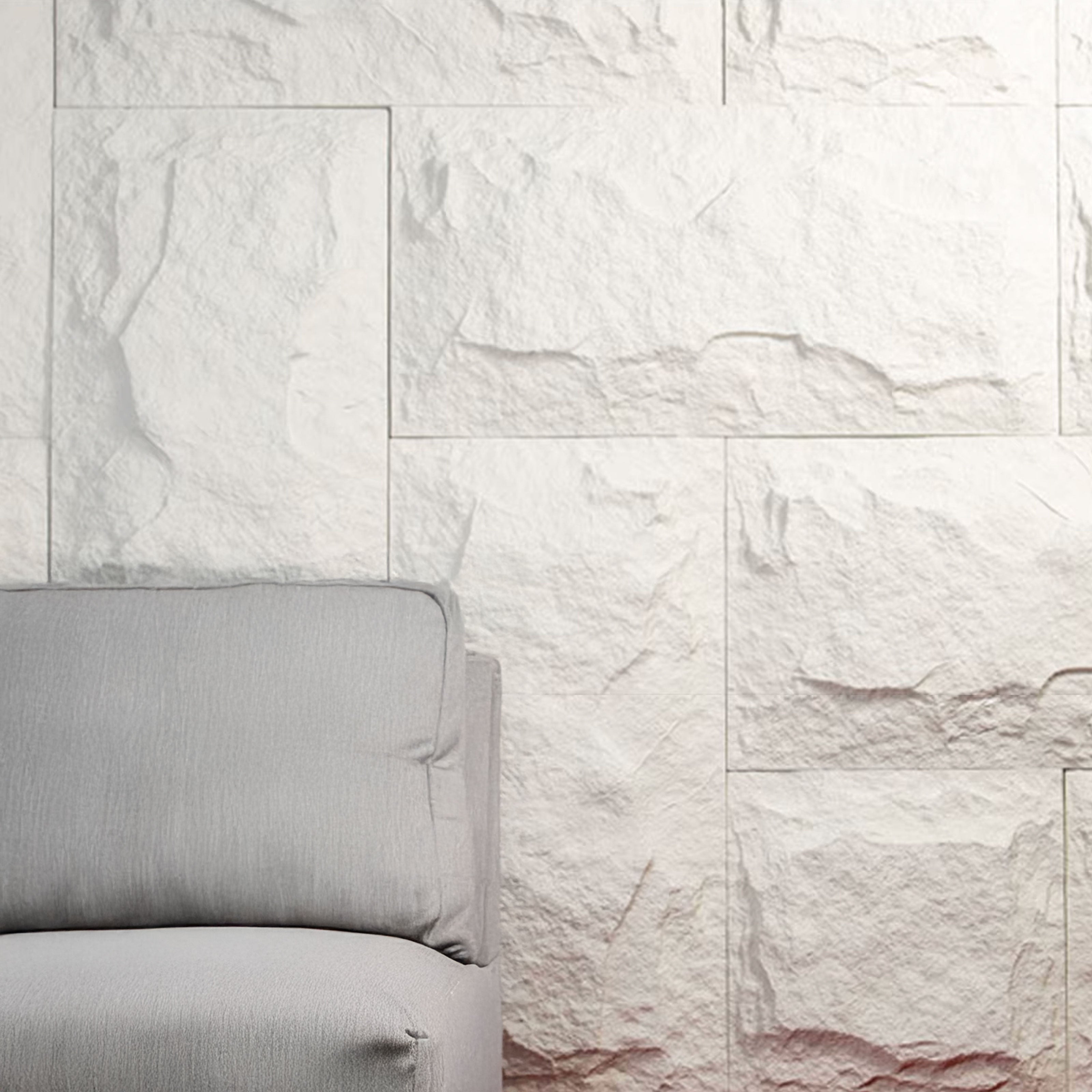 pannello di Rivestimento interno-esterno in PU effetto pietra BIANCA ultrarealistico ed isolante 60x120cm in 3 modelli - Eternal Parquet