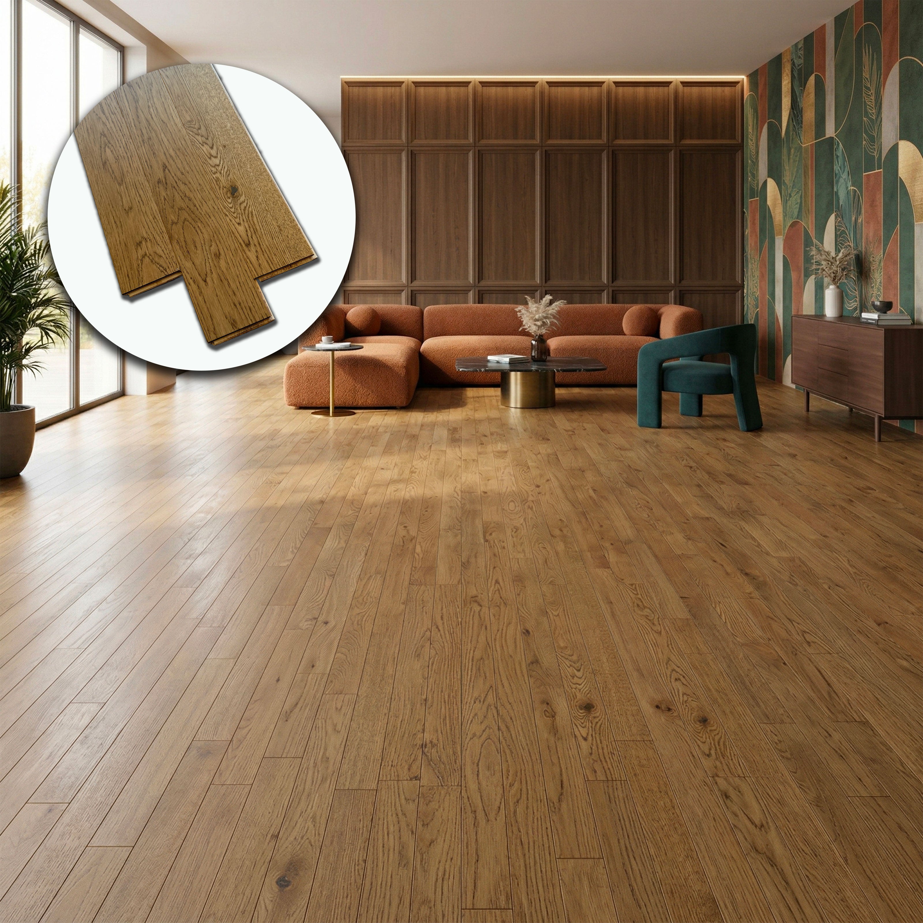 €34,99MQ *STOCK LUXURY* lotto da 57mq Maxilistone in ROVERE anticato prefinito vern. satinato 18x900x500/1700mm (3mm nobile) - Eternal Parquet