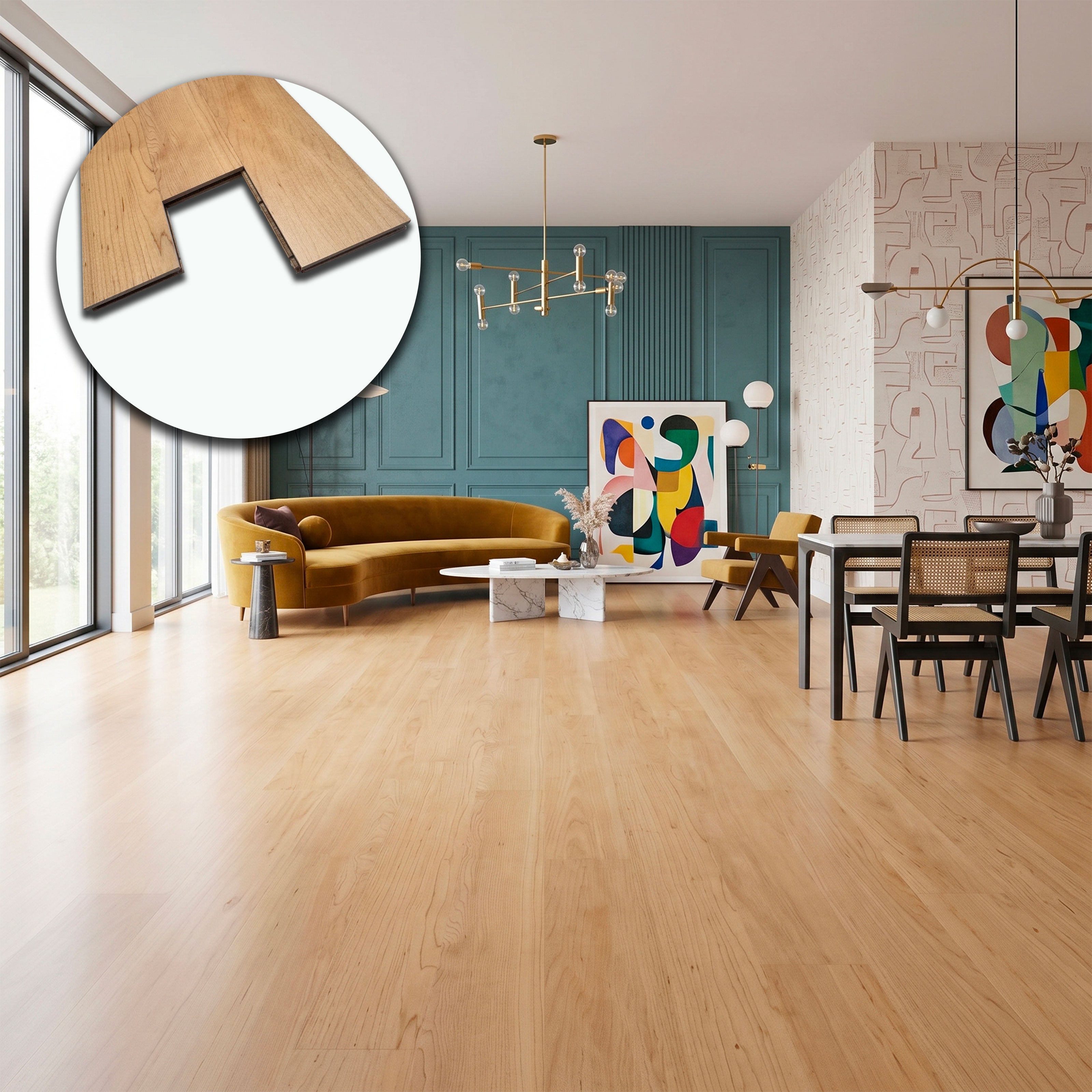 €19,90mq * STOCK GARBELOTTO * Lotto da 12mq di Parquet LISTONE prefinito in legno ACERO vern. 14X90X500/800 (4mm nobile) - Eternal Parquet