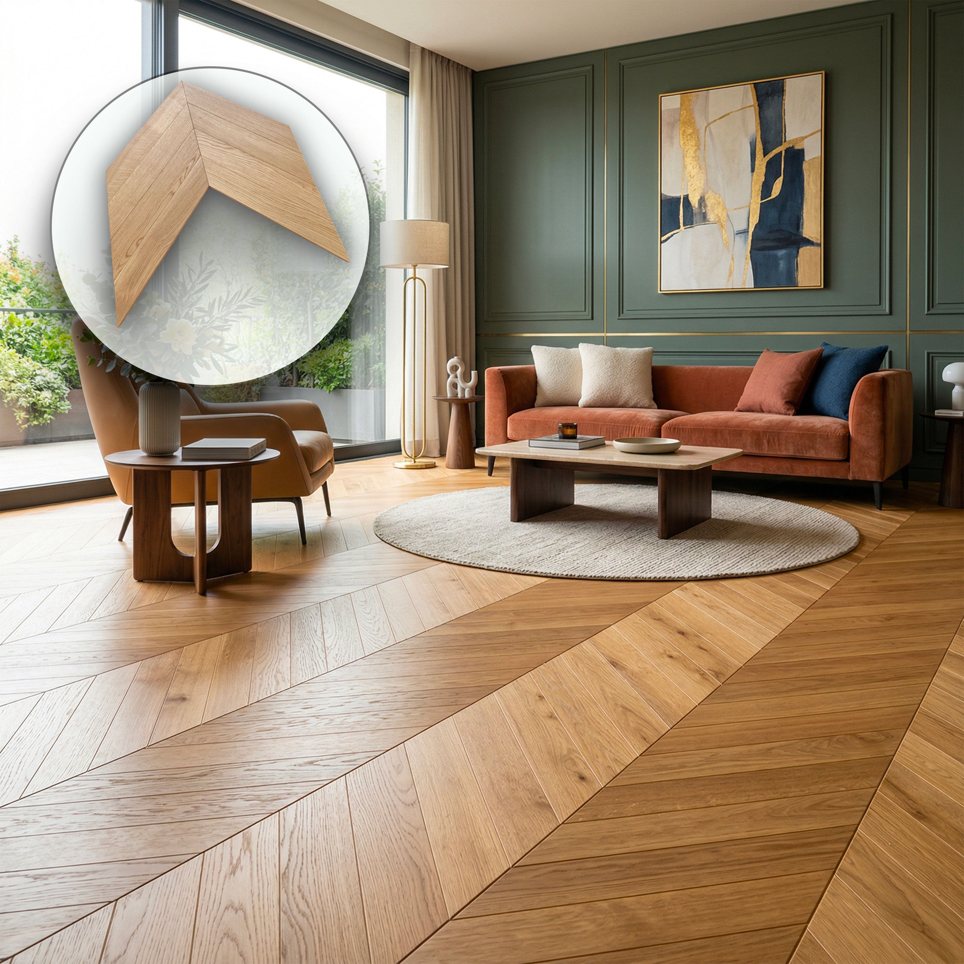 €39,99MQ *STOCK LUXURY* Lotto da 39mq Chevron in Rovere SELECT prefinito verniciato 13x90x500mm (4mm nobile) 1a scelta - Eternal Parquet