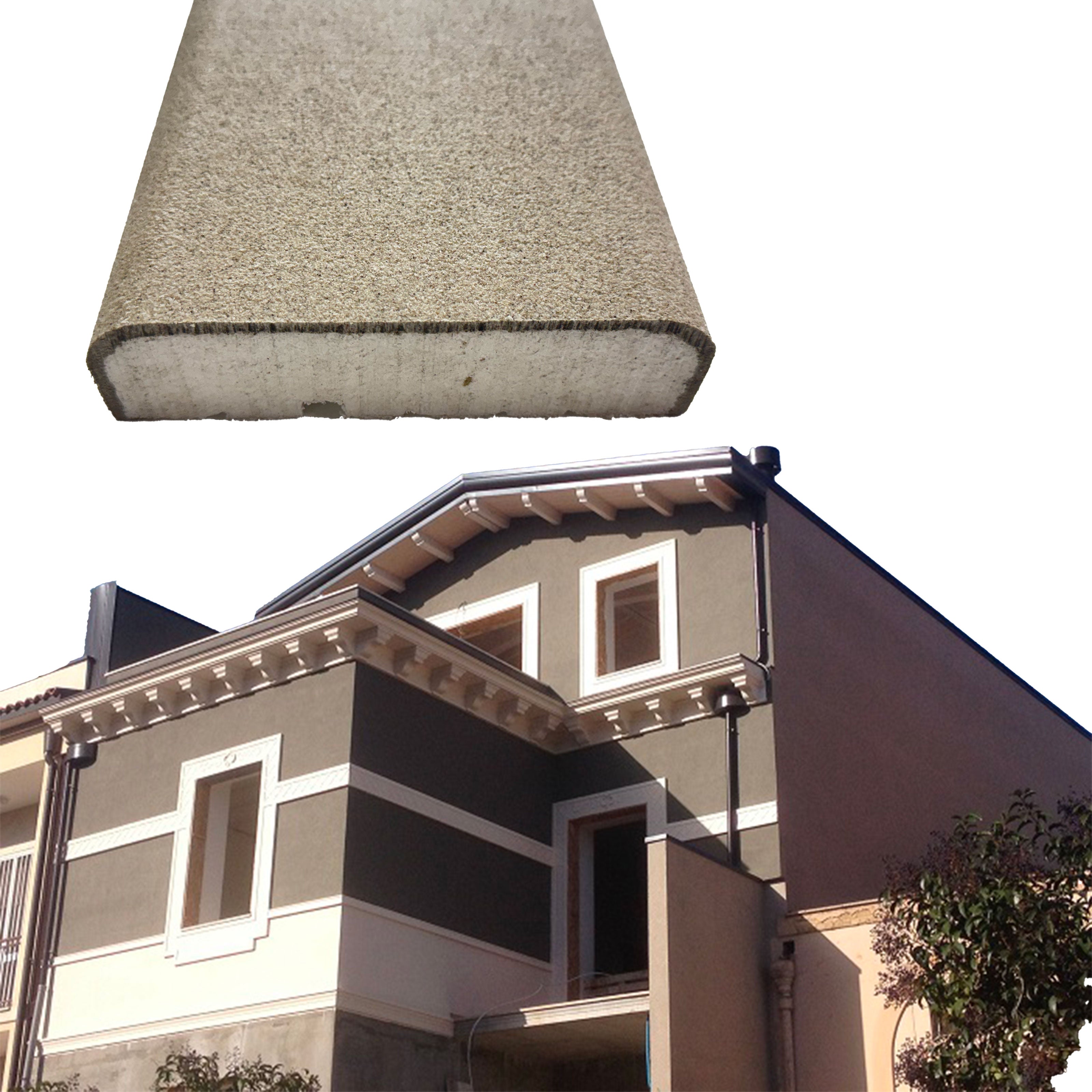 €9,99ml *** STOCK ***. Pacco da 18ml di cornice decorativa in XPS Resinata per esterno 15X4X200cm PD149 - Eternal Parquet