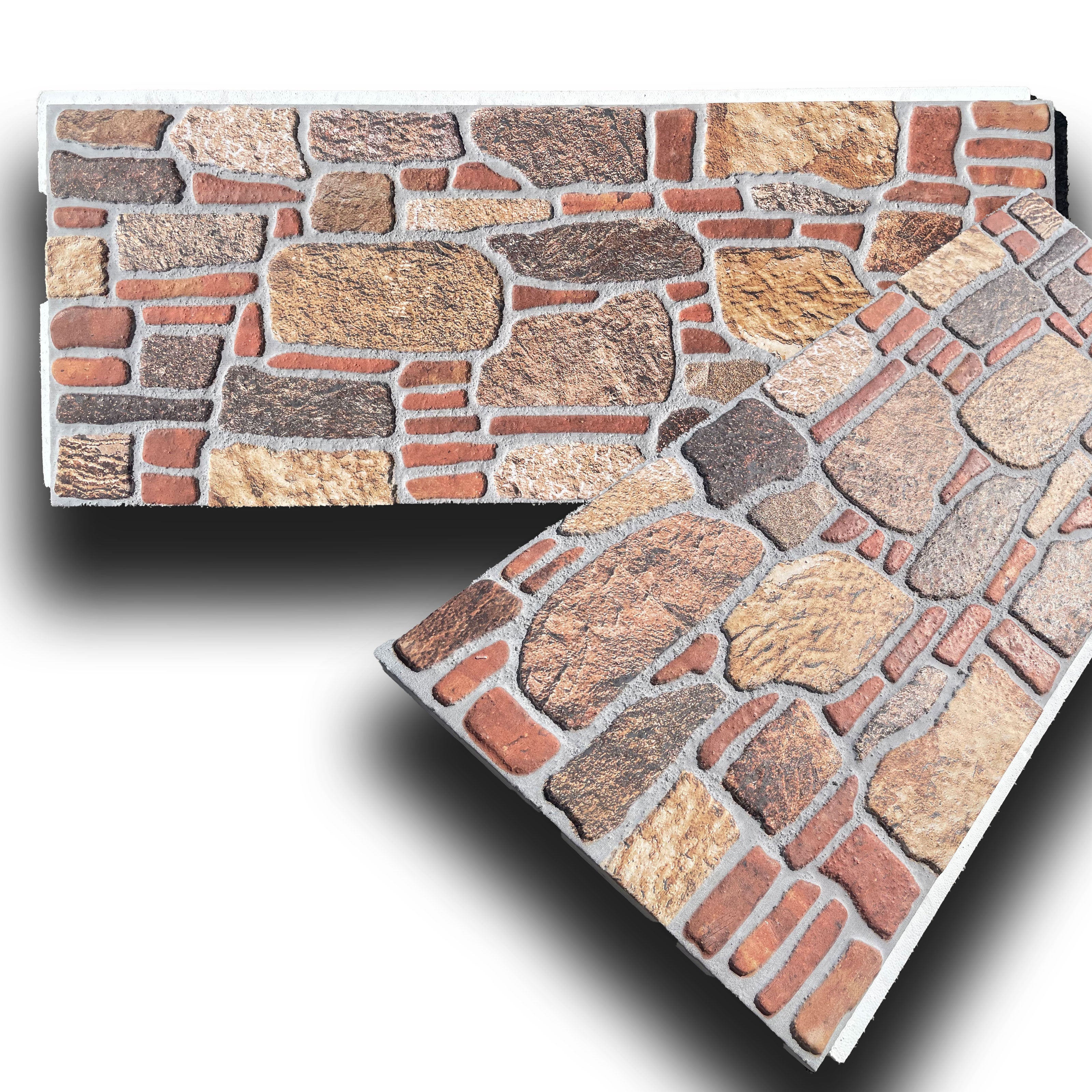 CAPPOTTO esterno - interno Pannello STYROFOAM e PIETRA MISTA 120x50cm spess. 4cm "con incastri" - Eternal Parquet